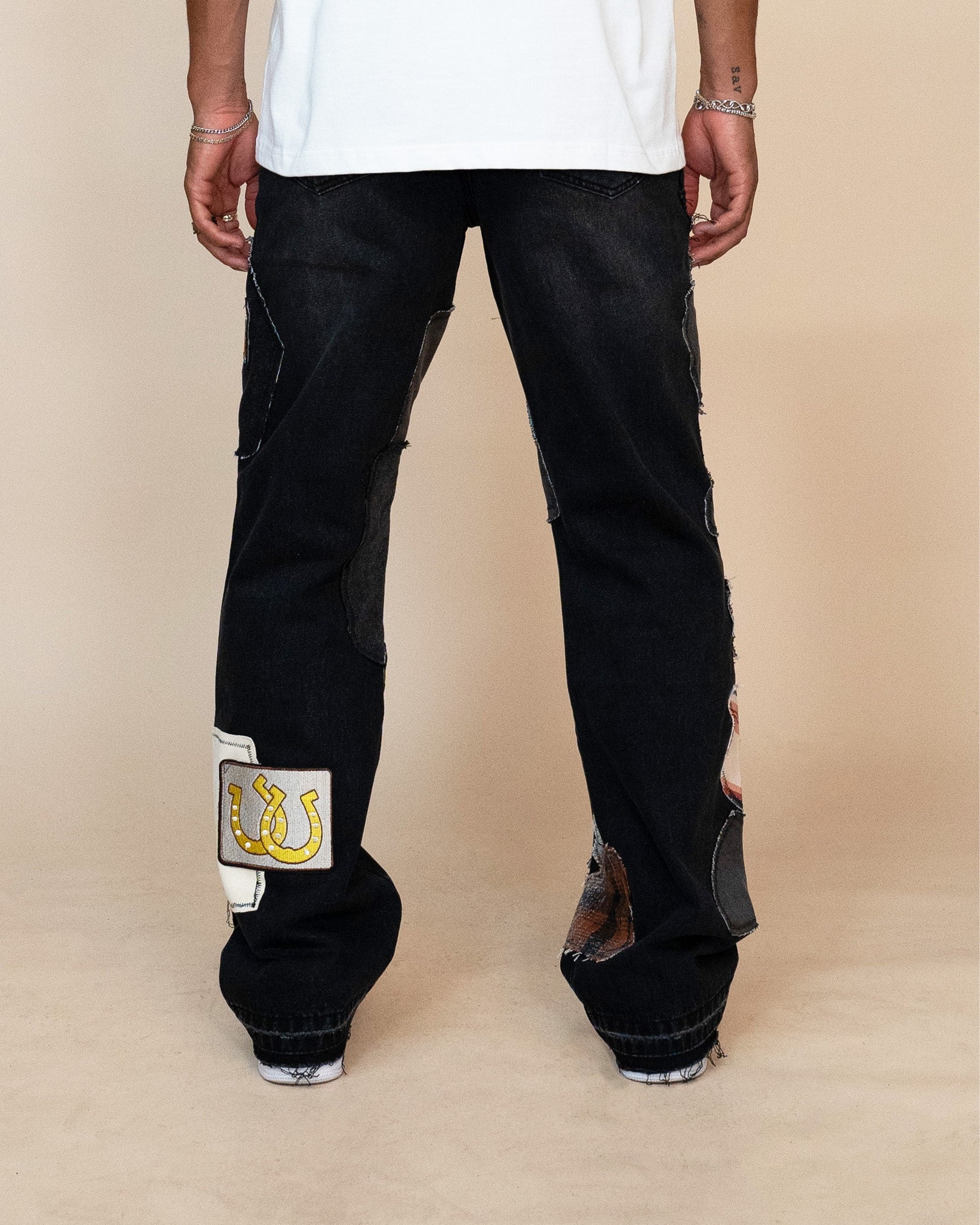 EPTM PATCHWORK JEANS - BLACK