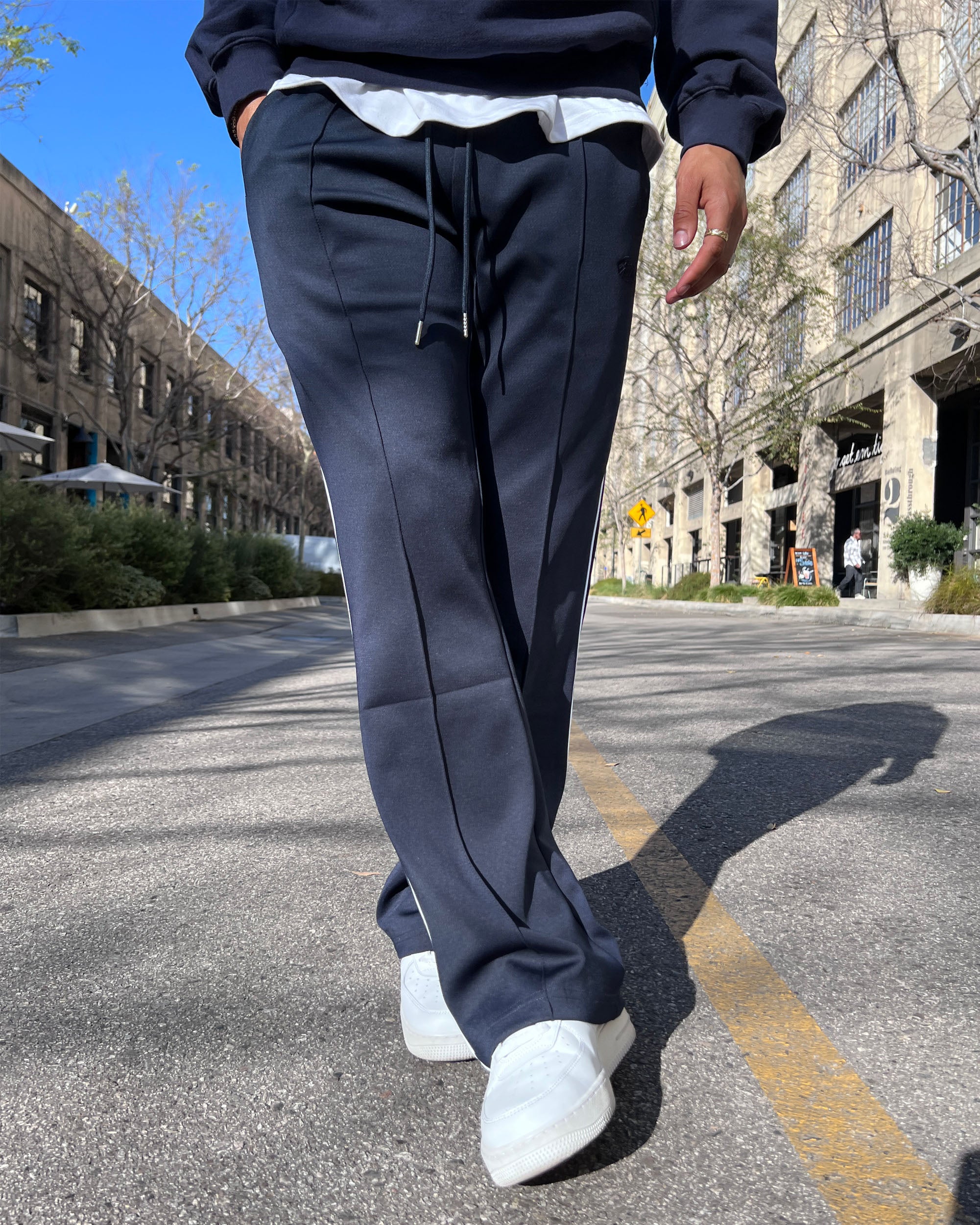 PERFECT PIPING TRACK PANTS - NAVY