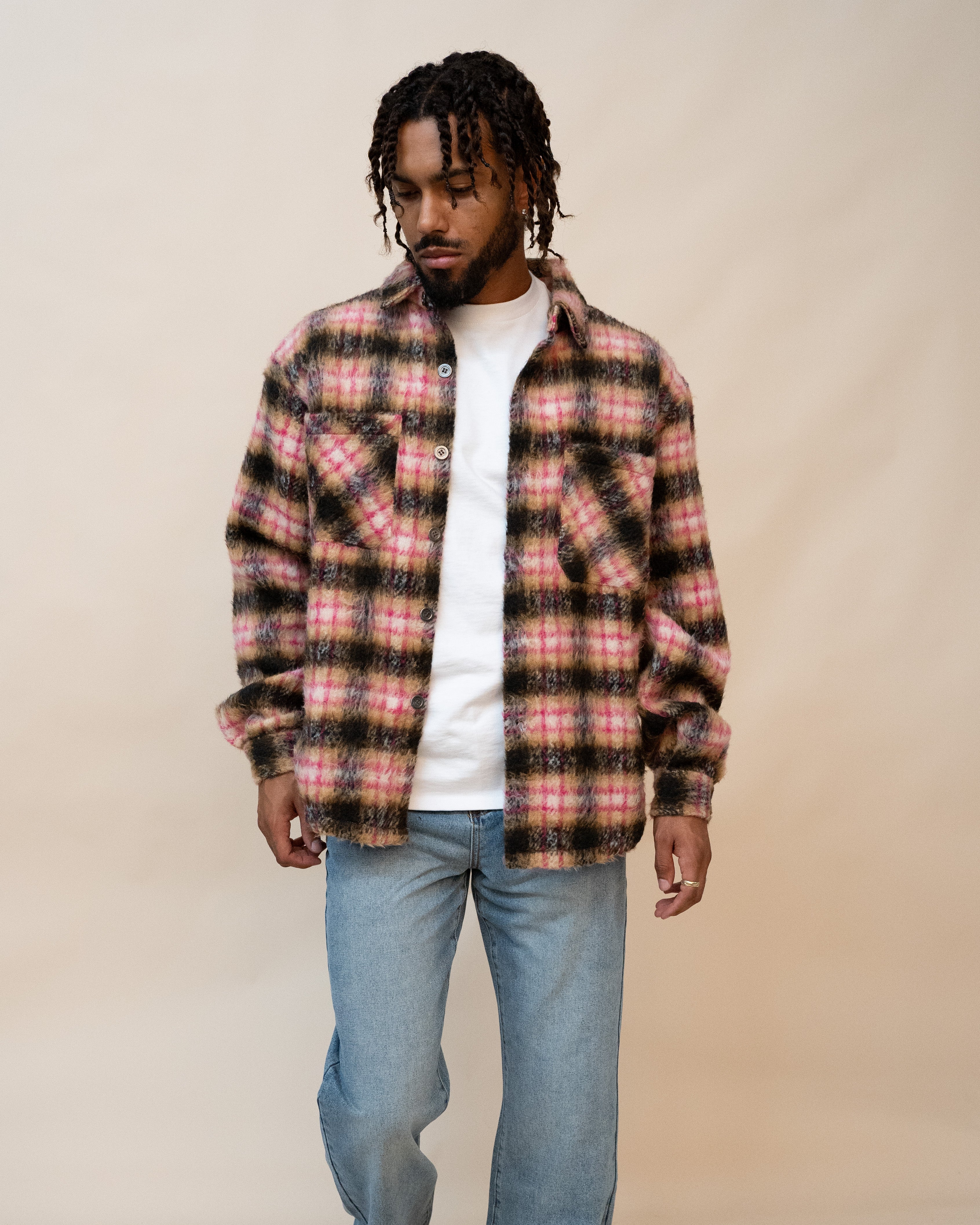 EPTM SIDE SLIT FLANNEL- PINK