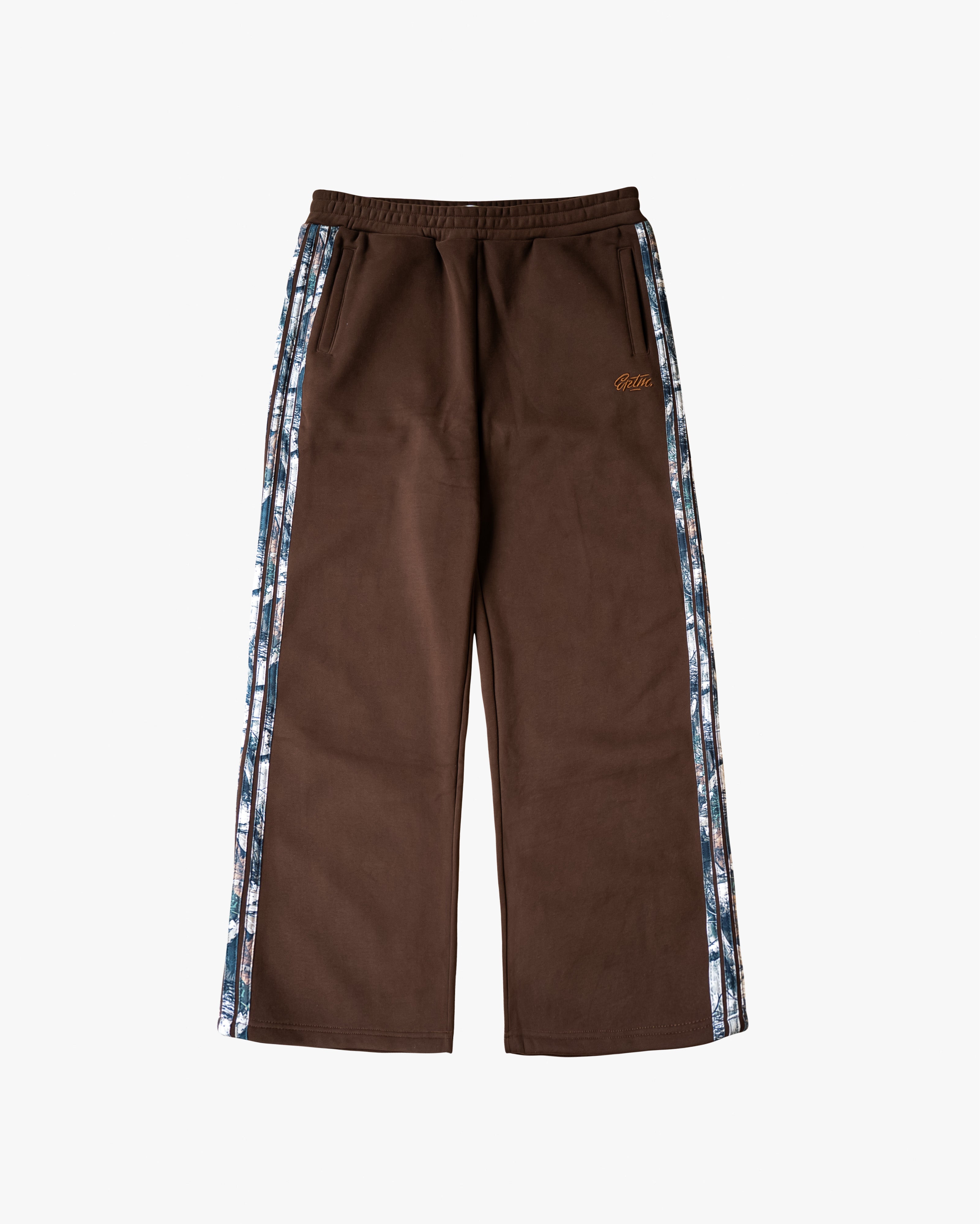 REAL CAMO STRIPED BAGGY PANTS - BROWN