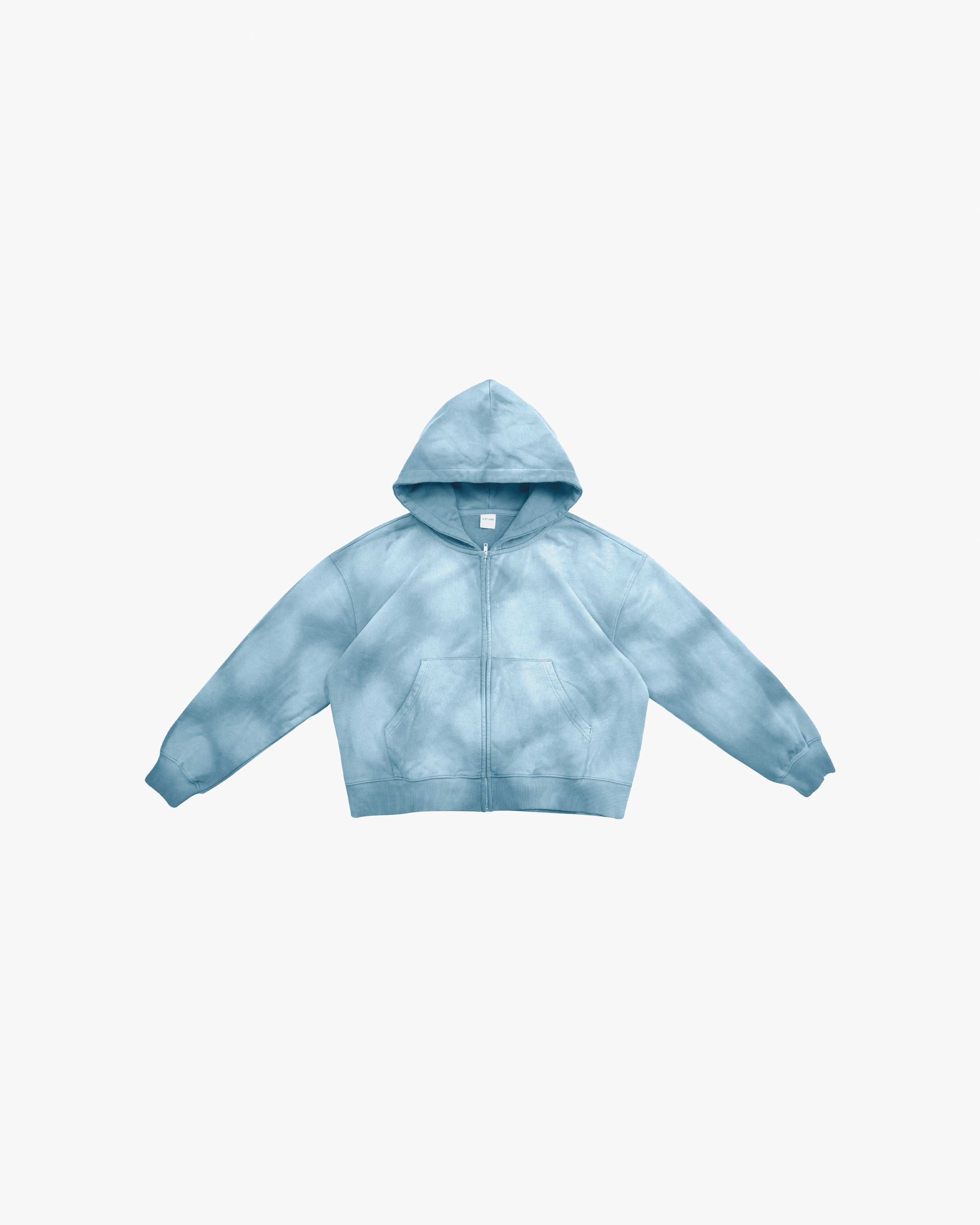 EPTM SUN FADED CROPPED ZIP UP HOODIE - SKY BLUE