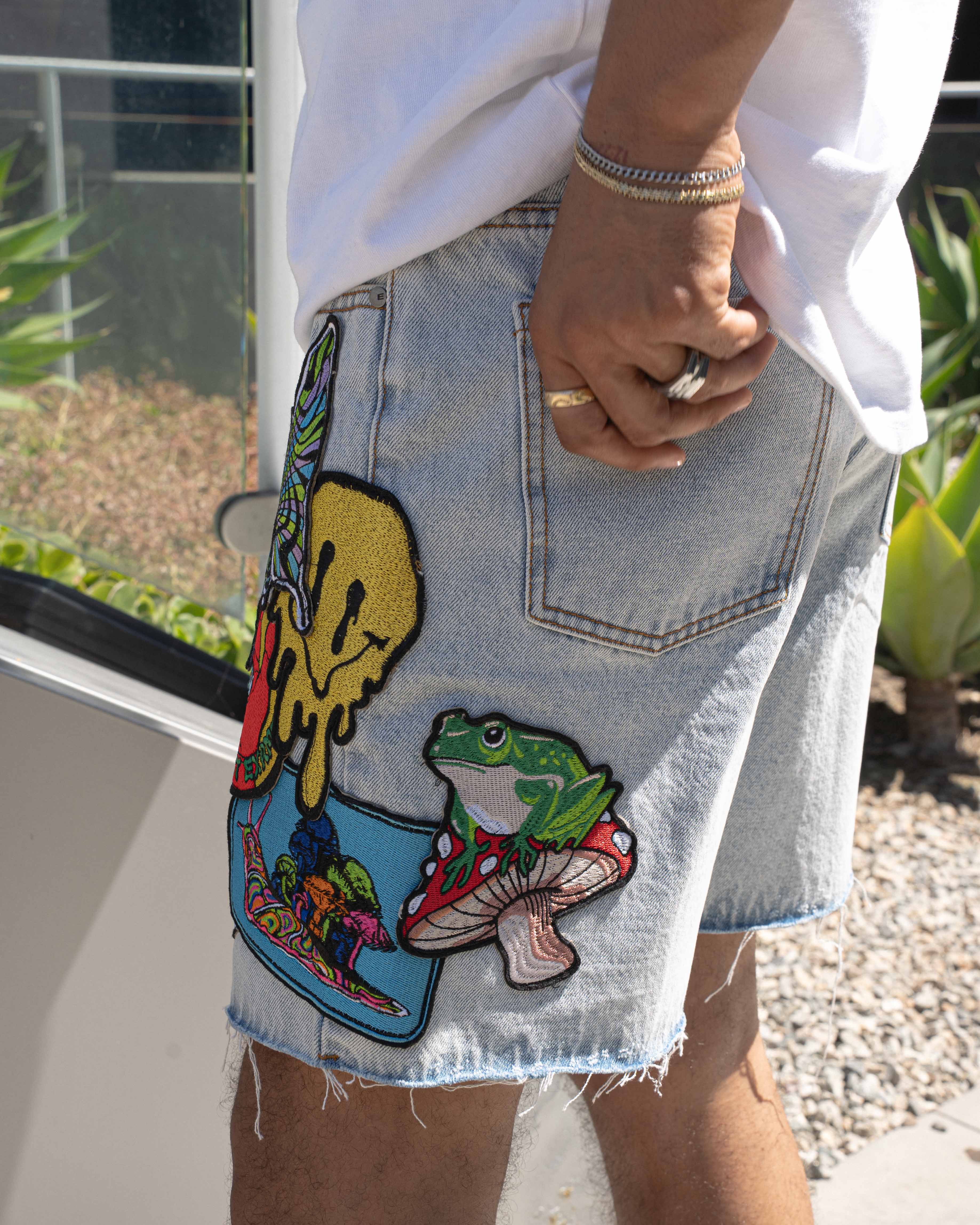 EPTM TRIPPY DENIM SHORTS - BLUE