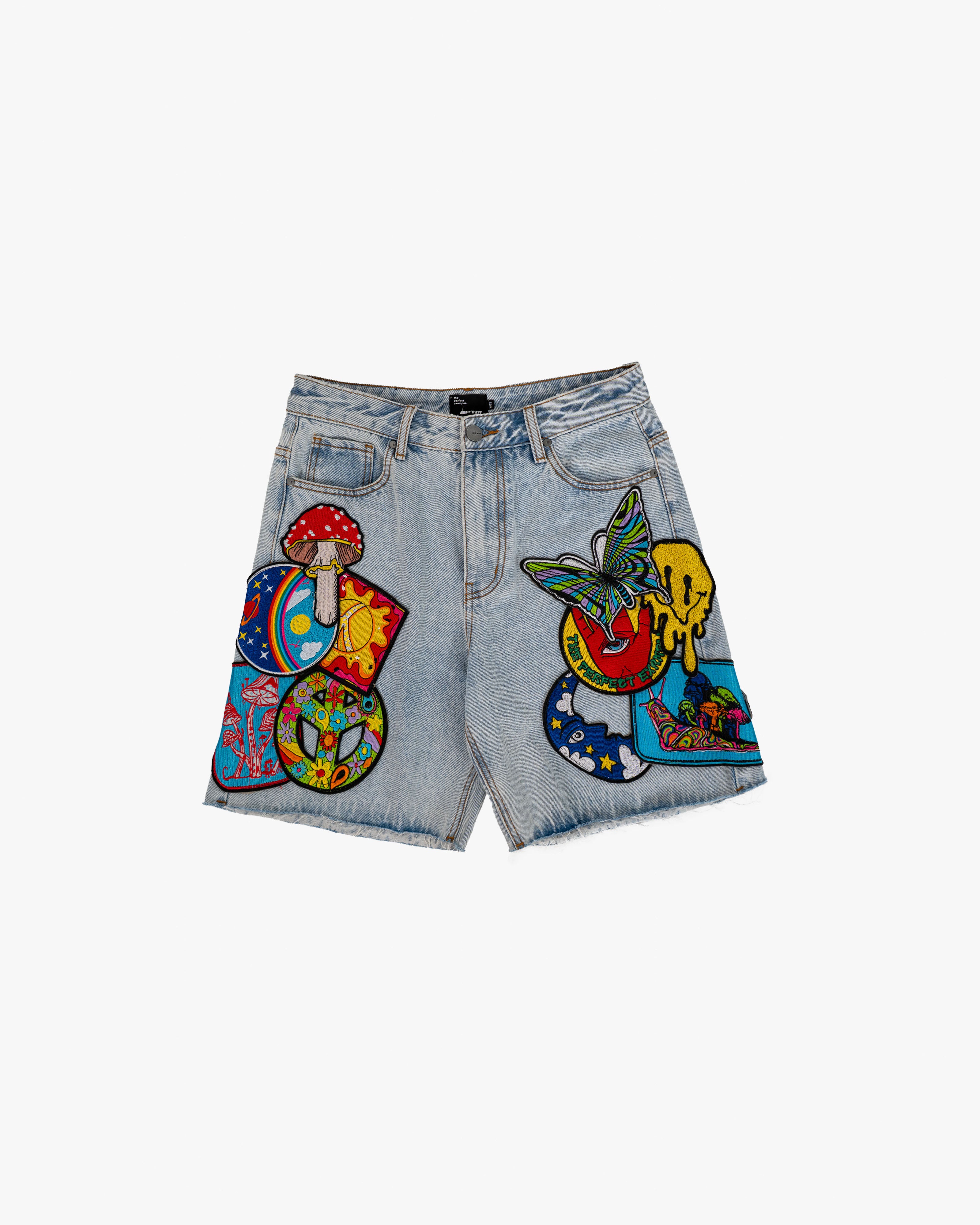 EPTM TRIPPY DENIM SHORTS - BLUE