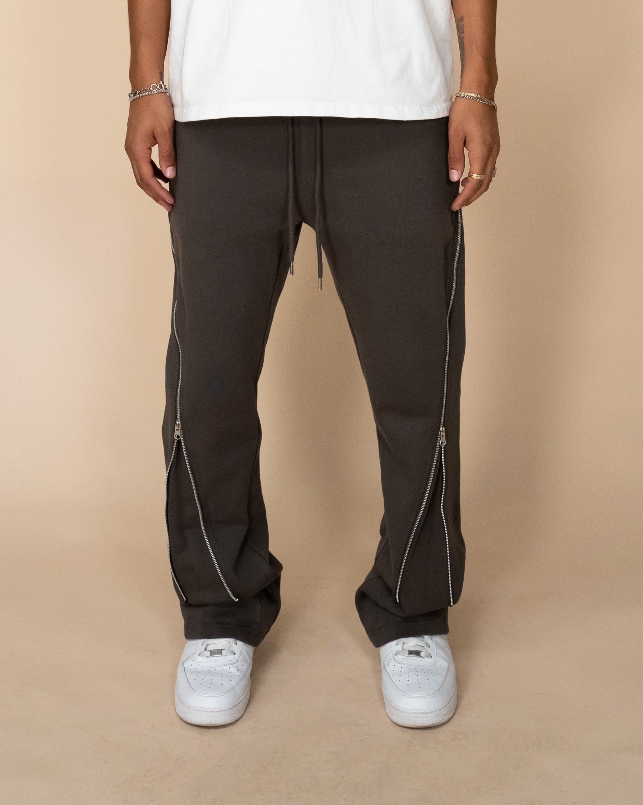 EPTM ZIP FLARED SWEATPANTS - GREY