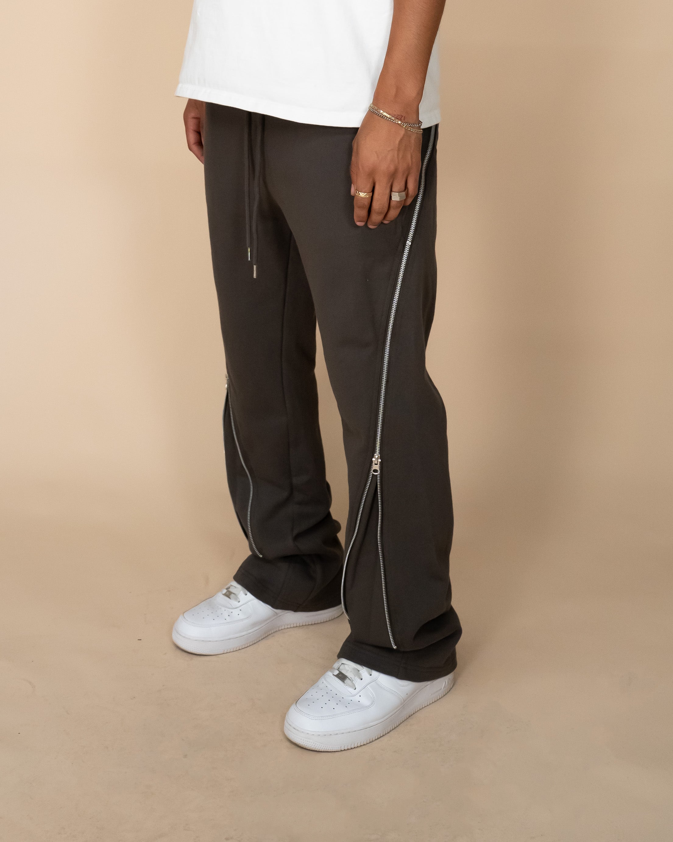 EPTM ZIP FLARED SWEATPANTS - GREY