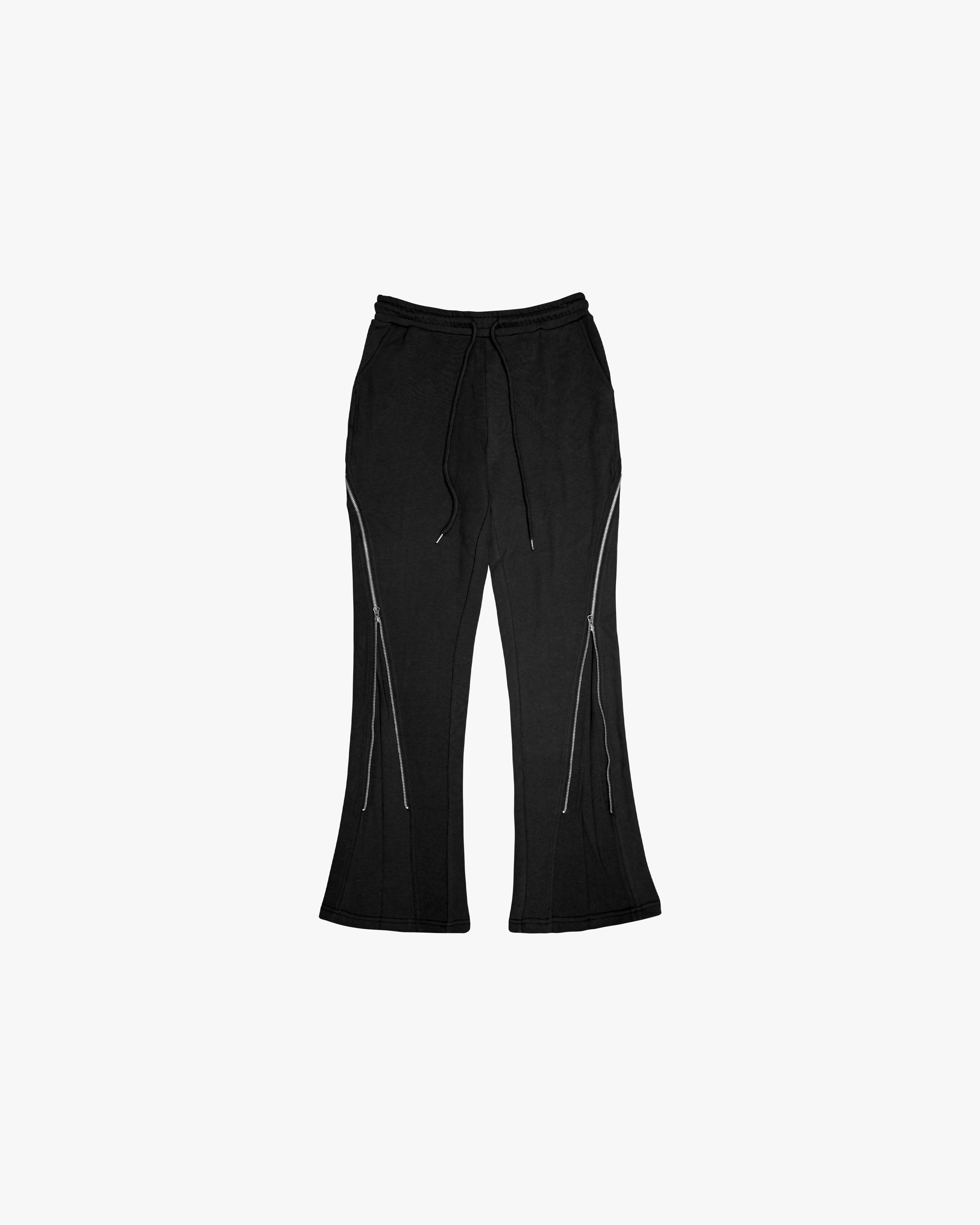 EPTM ZIP FLARED SWEATPANTS - BLACK