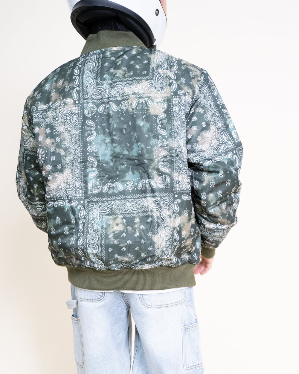 EPTM TIE DYE BANDANA BOMBER JACKET-OLIVE