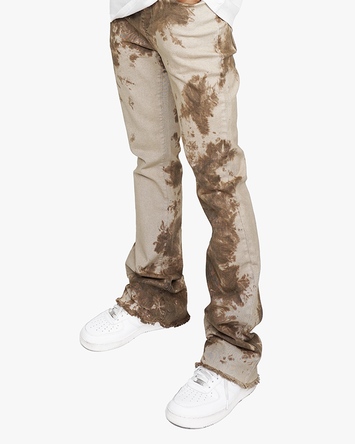 juemi  Pigment Dyed Slit Flare Pantsカジュアルパンツ