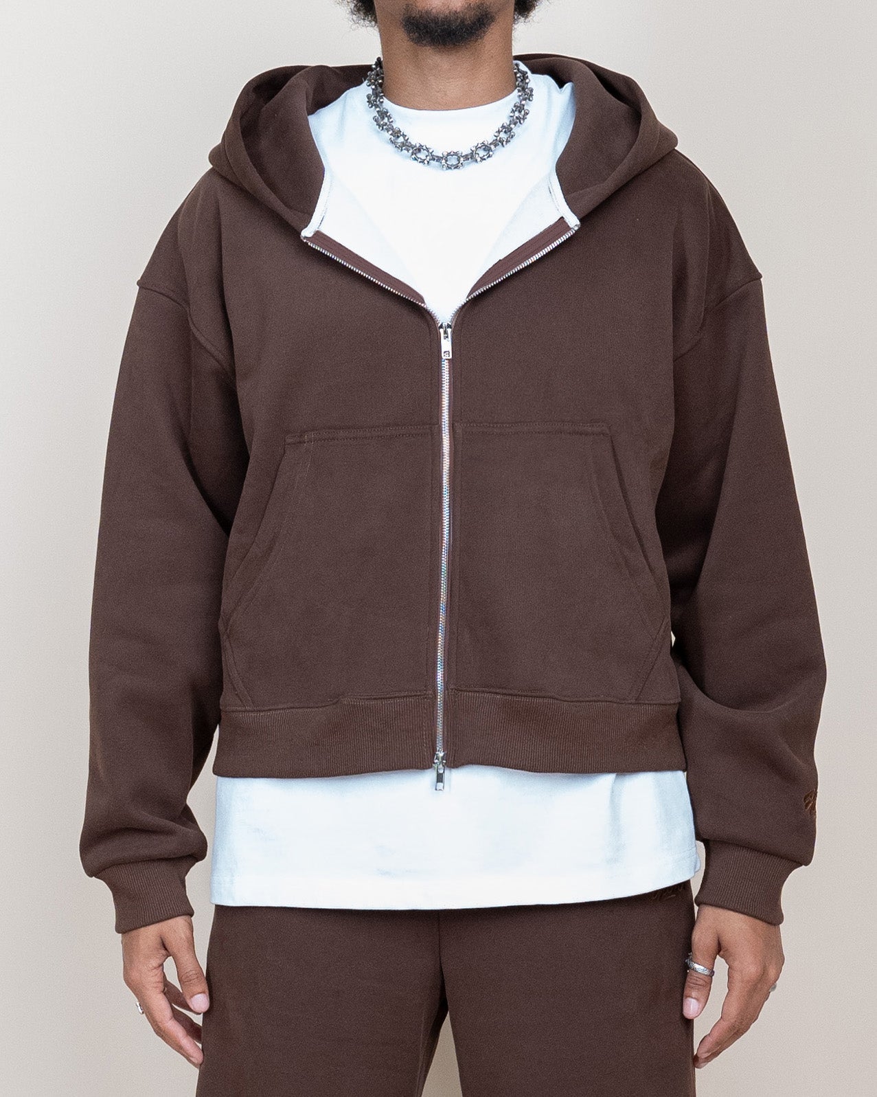 EPTM PERFECT ZIP UP HOODIE - BROWN