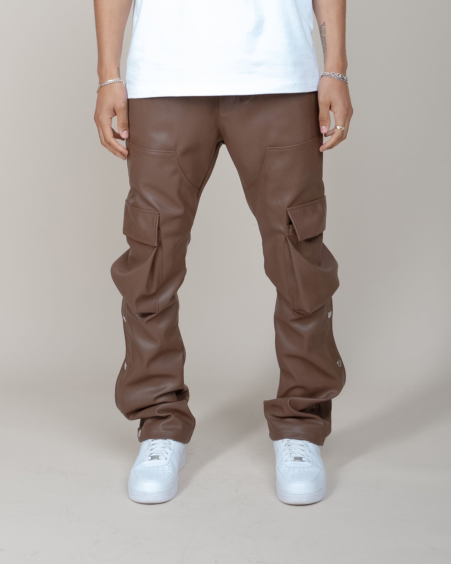 EPTM LEATHER SNAP FLARE-BROWN