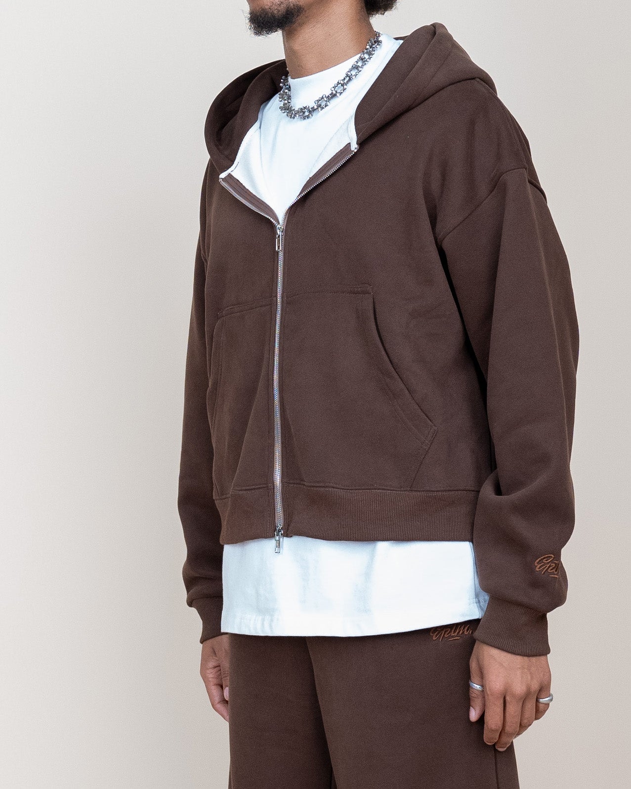 EPTM PERFECT ZIP UP HOODIE - BROWN