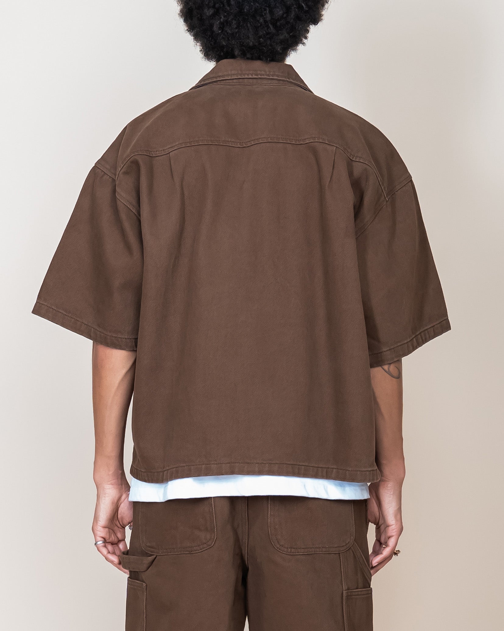 EPTM BOXY TWILL SHIRT - BROWN