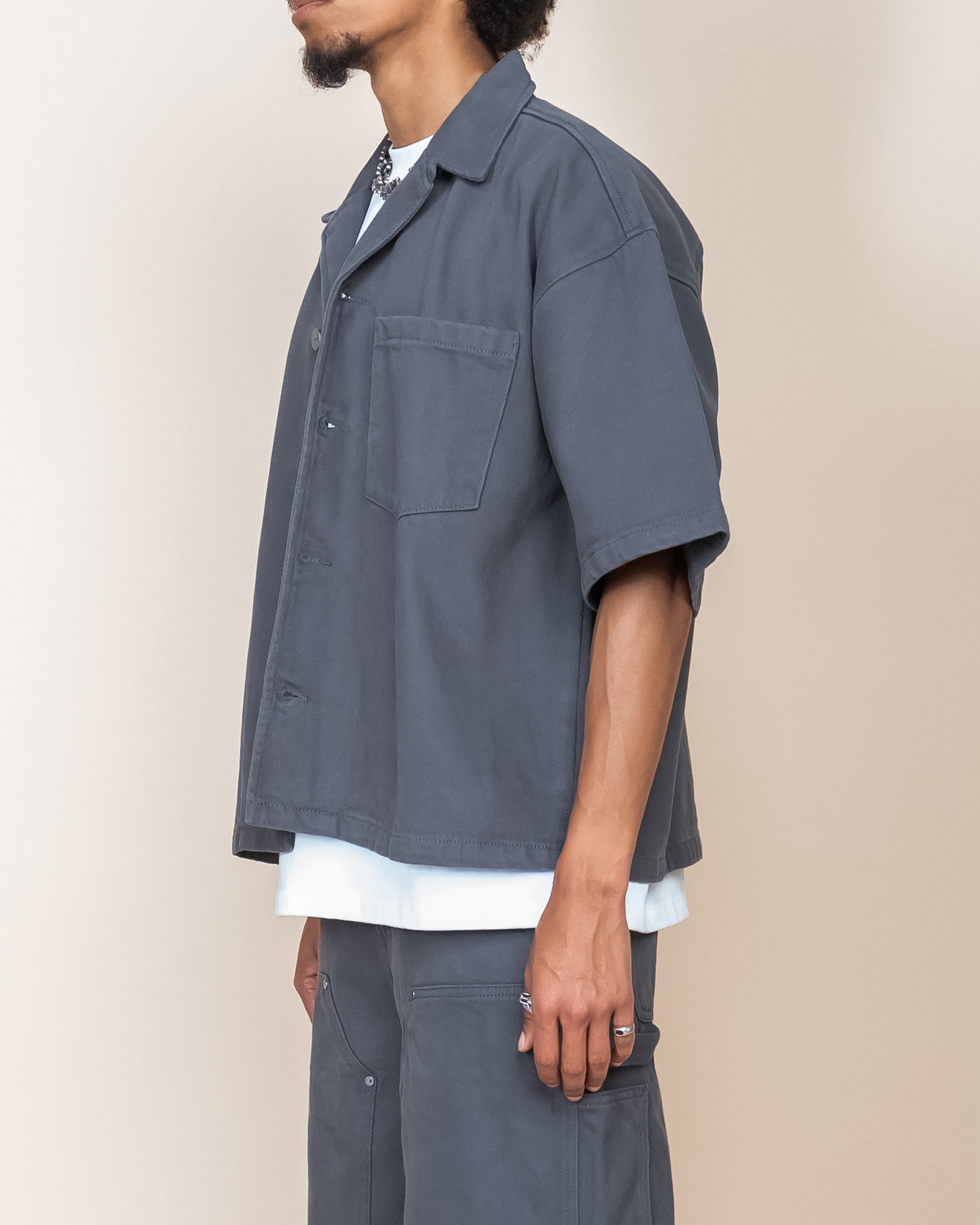 EPTM BOXY TWILL SHIRT - GREY