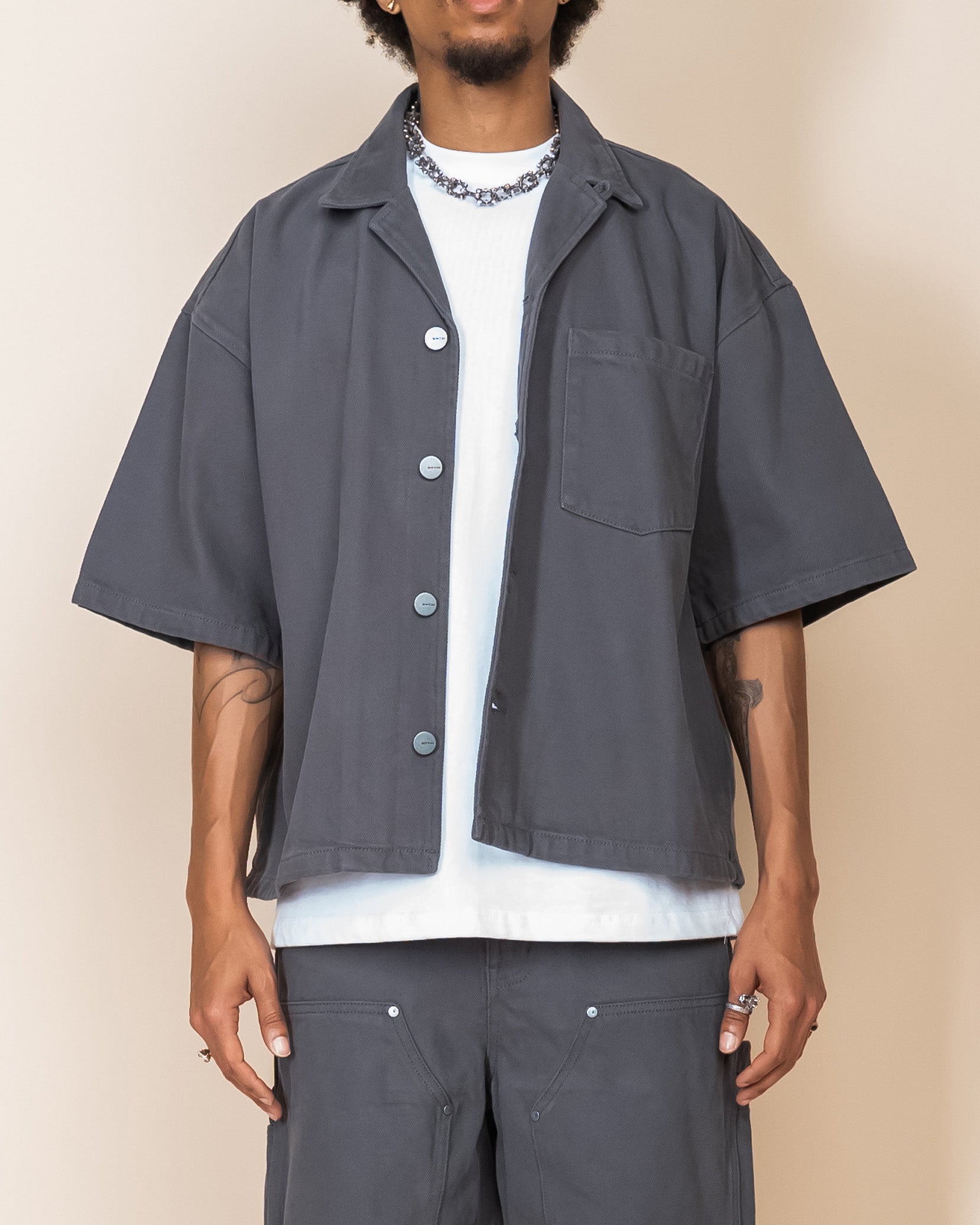 EPTM BOXY TWILL SHIRT - GREY