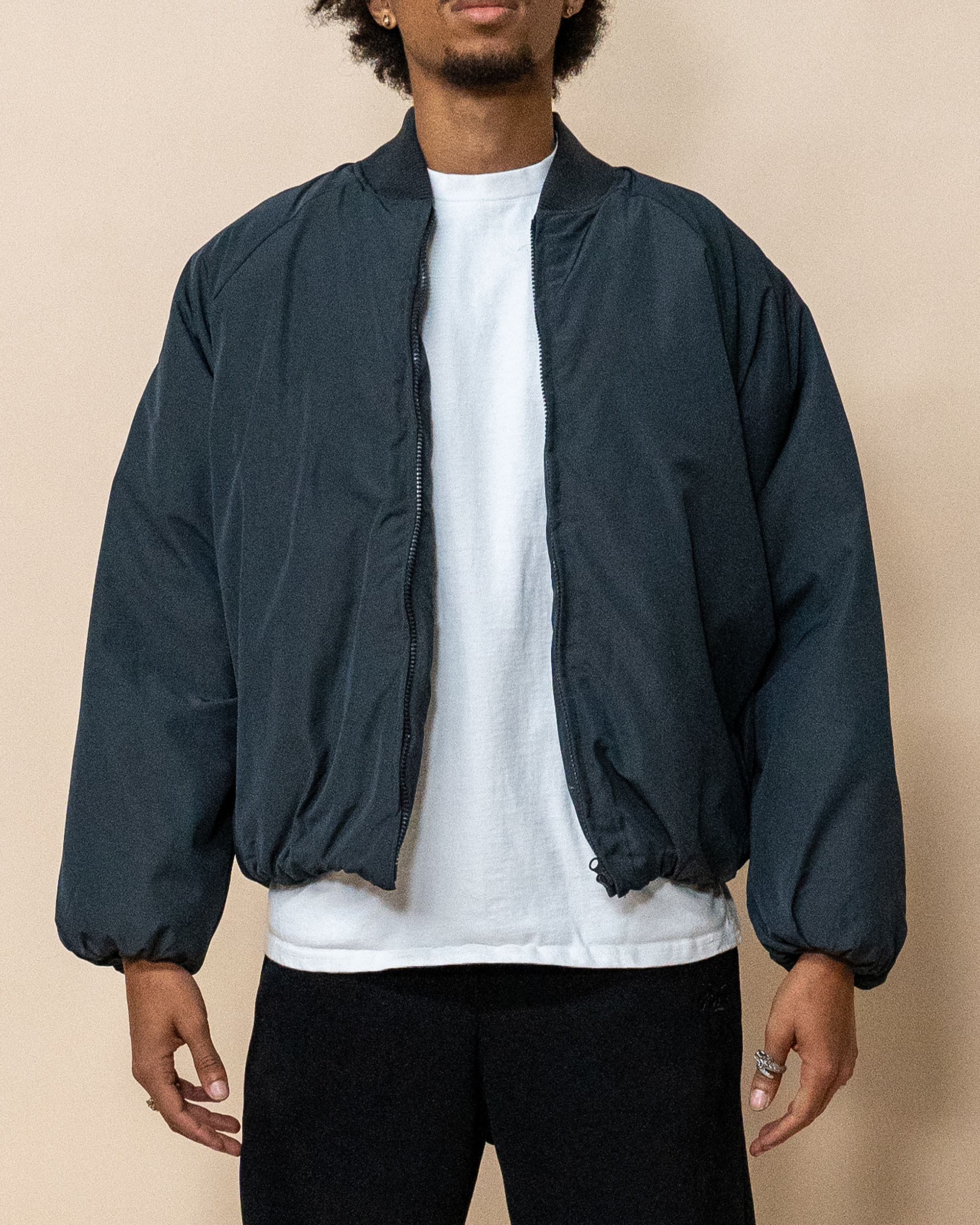 EPTM CAPITAL CROPPED BOMBER-CHARCOAL