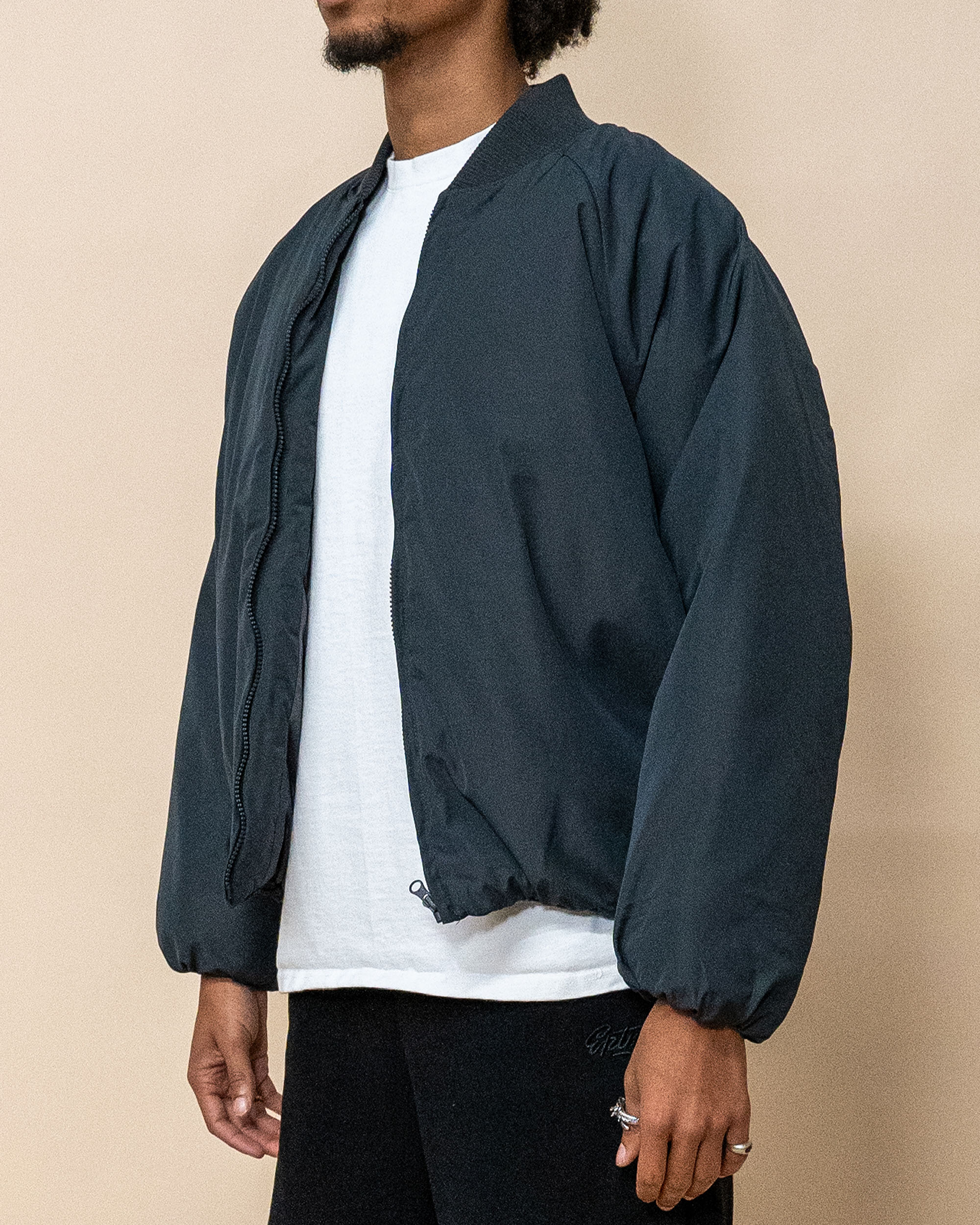 EPTM CAPITAL CROPPED BOMBER-CHARCOAL