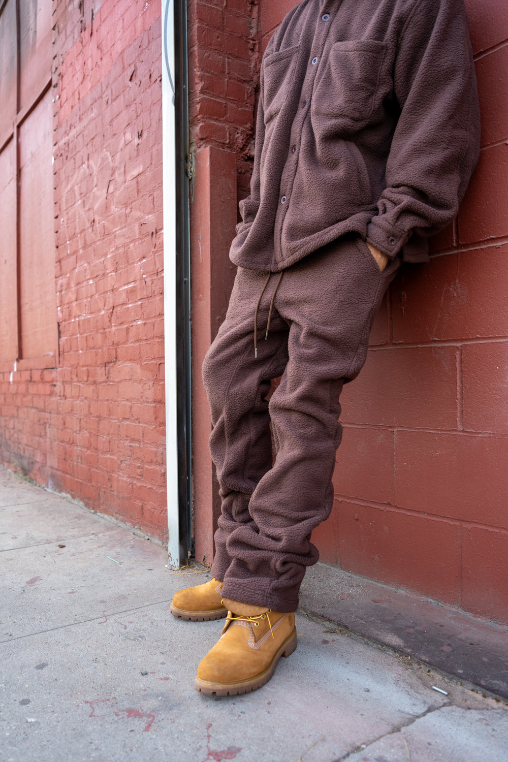 EPTM COMFY FLARE PANTS-BROWN