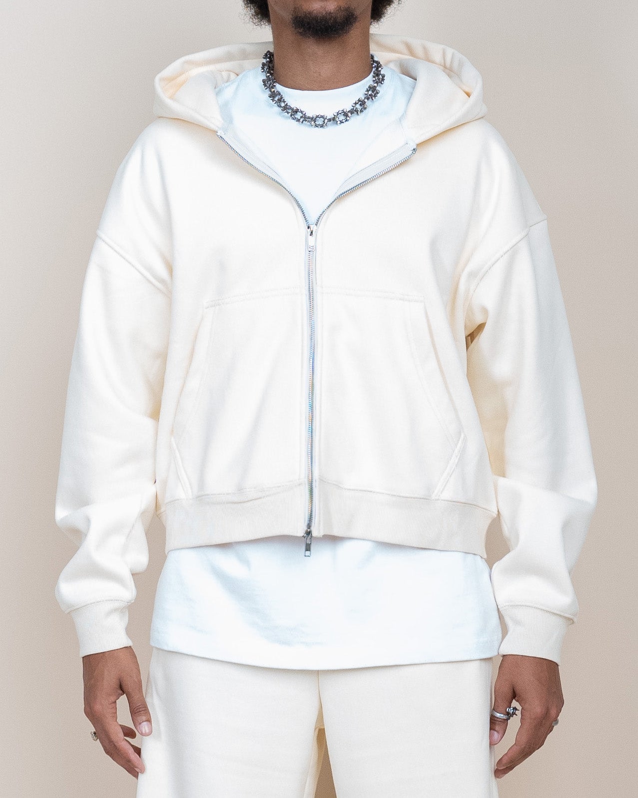 EPTM PERFECT ZIP UP HOODIE - CREAM