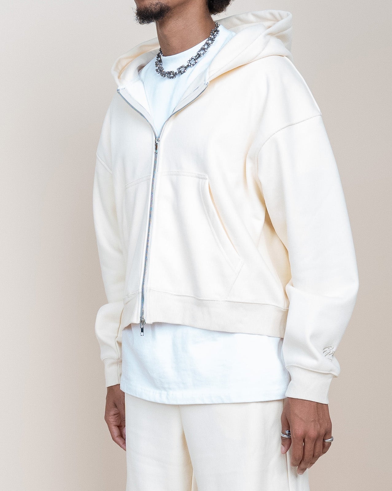 EPTM PERFECT ZIP UP HOODIE - CREAM