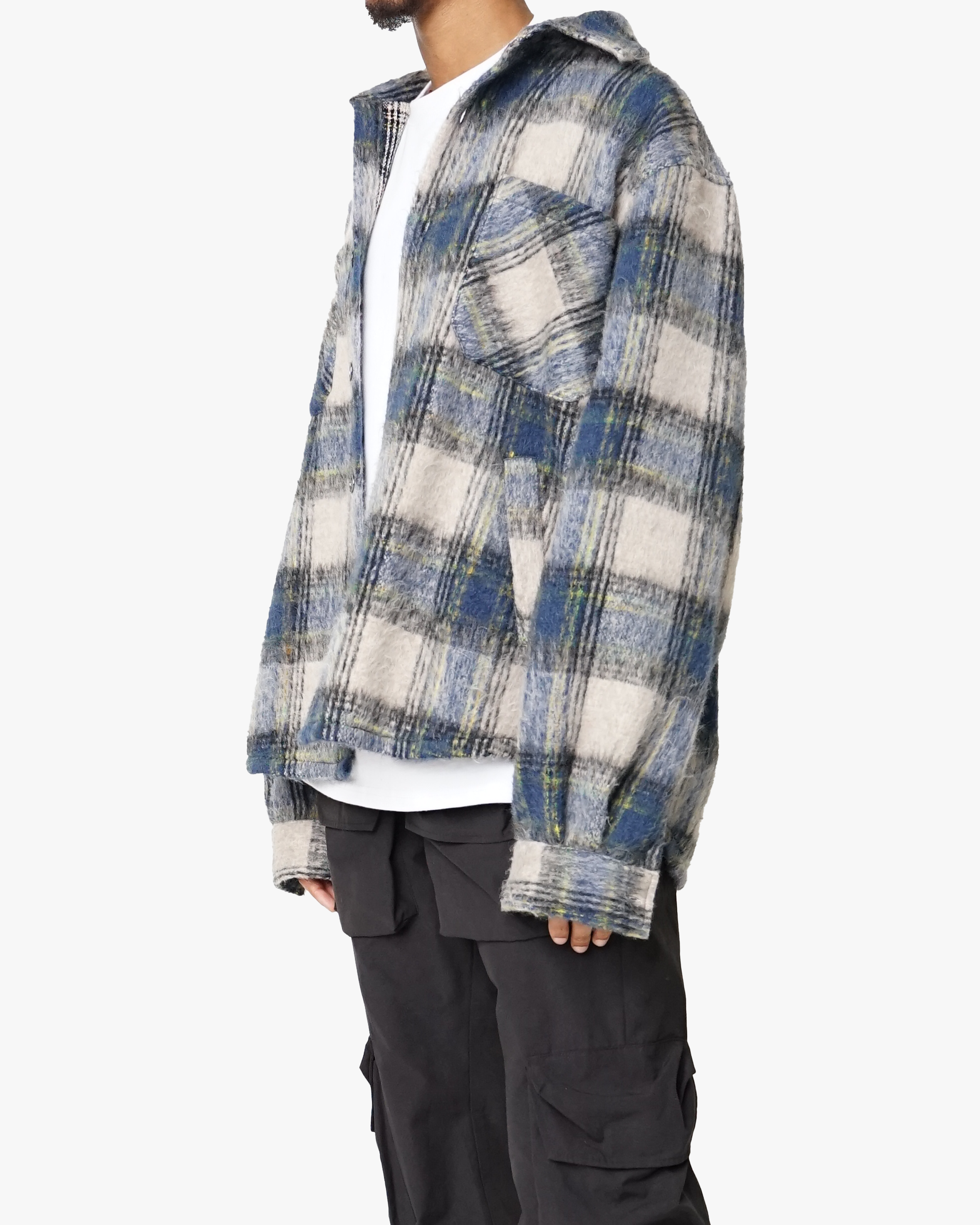 EPTM BIG N TALL SIDE SLIT FLANNEL-BLUE/GREY