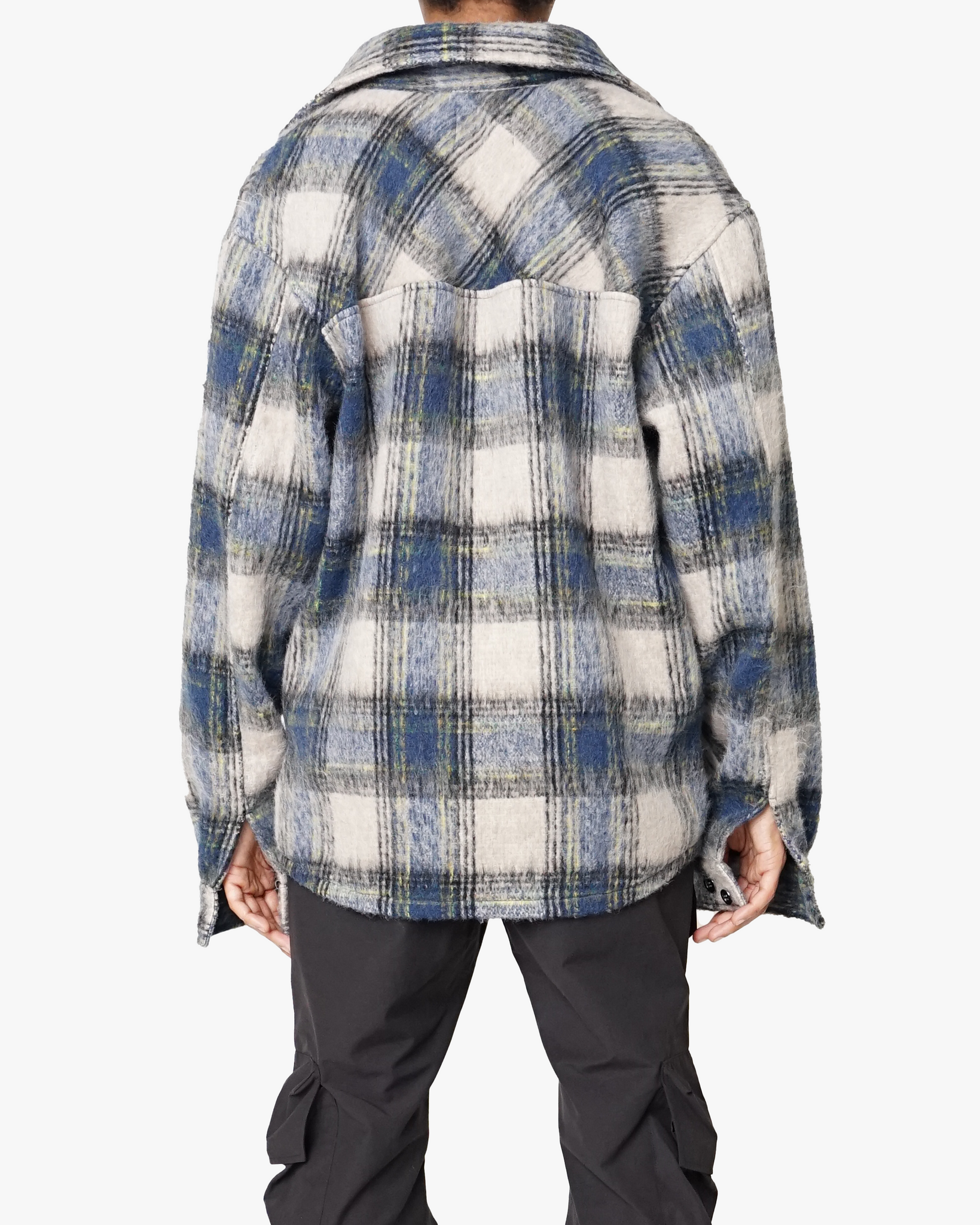 EPTM XLBOYZ SIDE SLIT FLANNEL-BLUE/GRAY