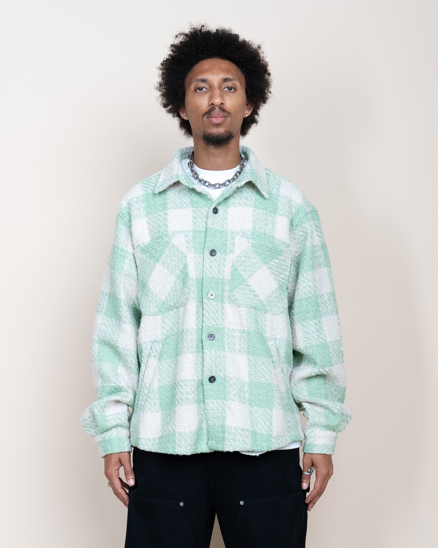 EPTM TWEED FLANNEL SHIRT - EMERALD