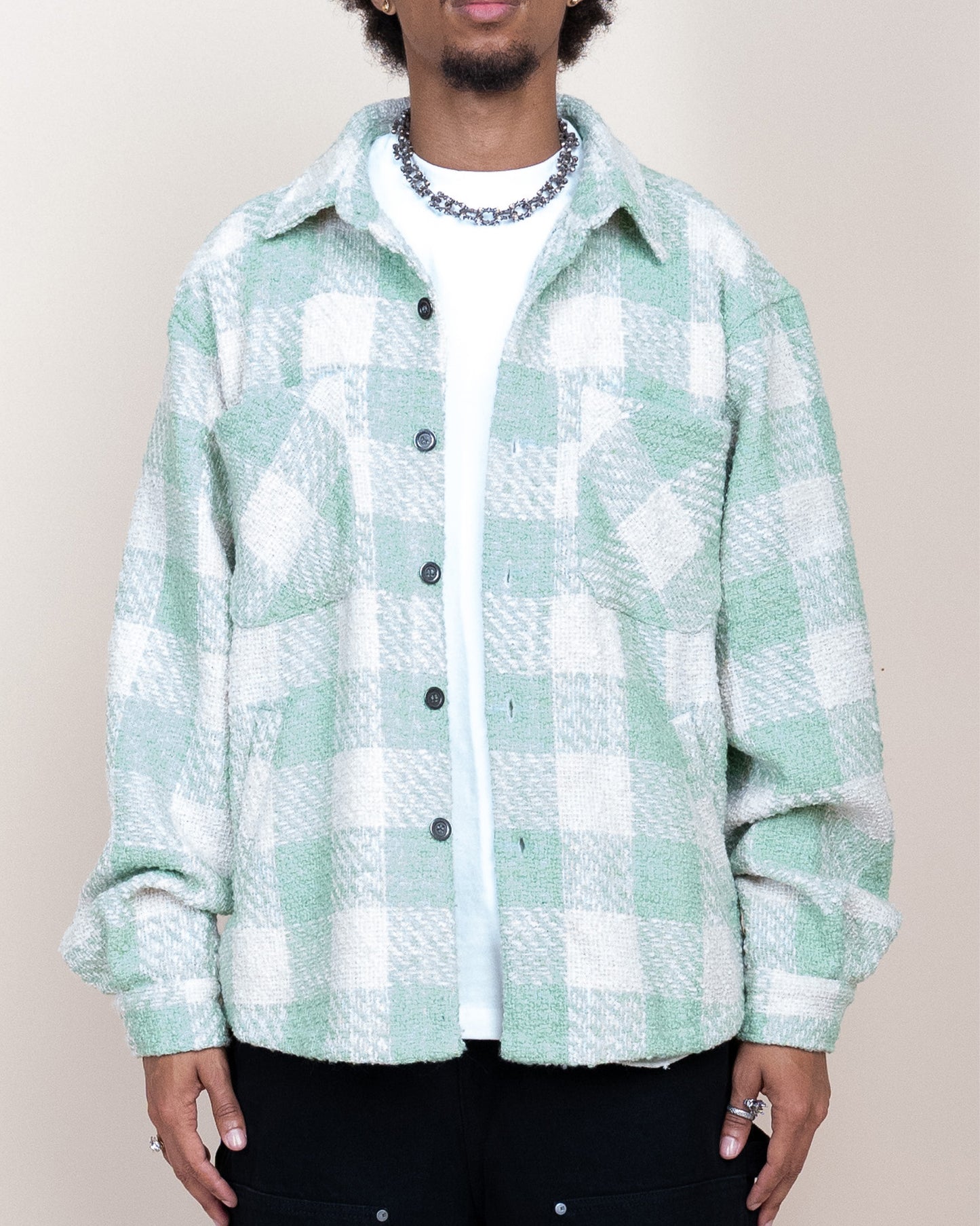 EPTM TWEED FLANNEL SHIRT - EMERALD