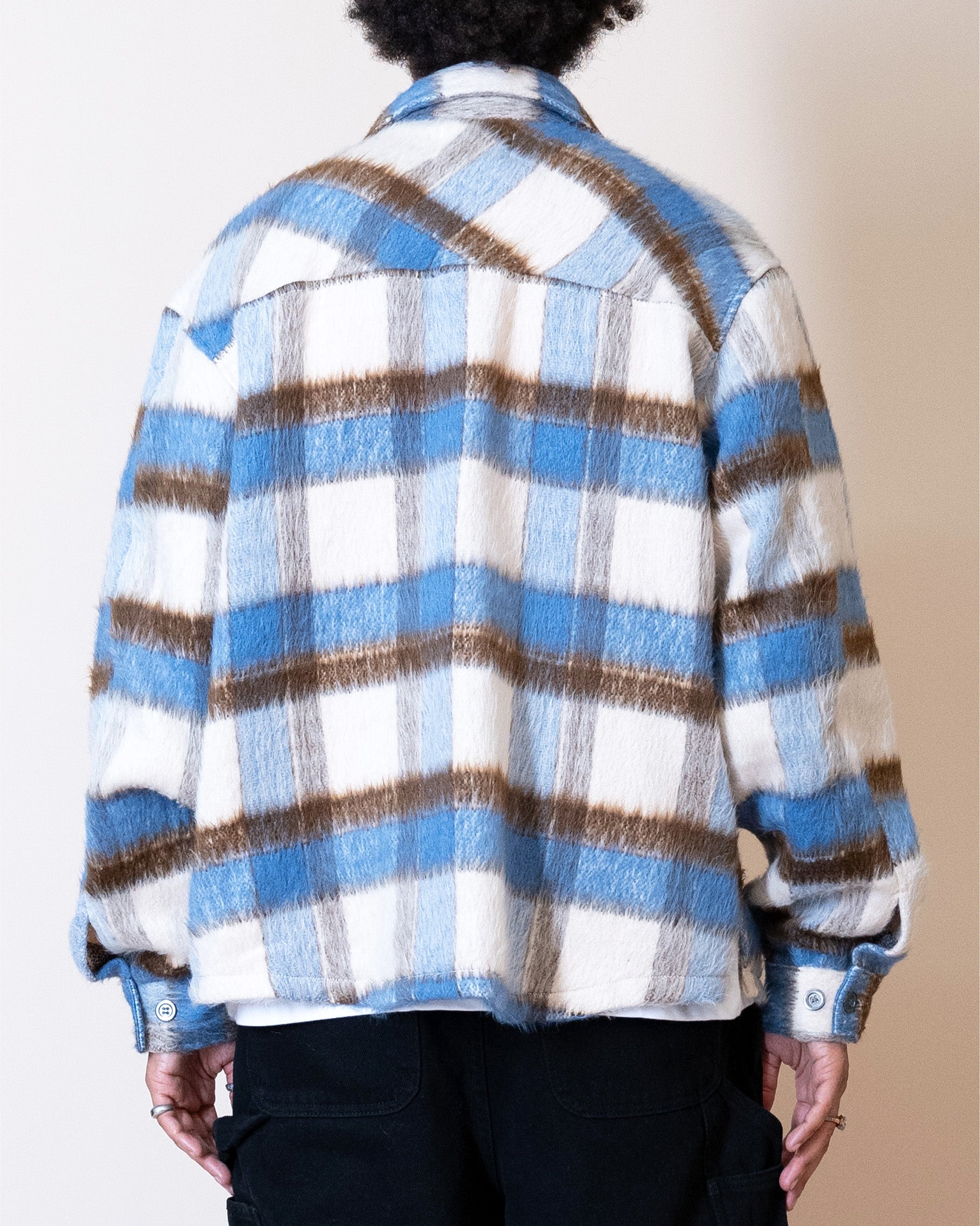 EPTM SIDE SLIT FLANNEL-BLUE/BROWN