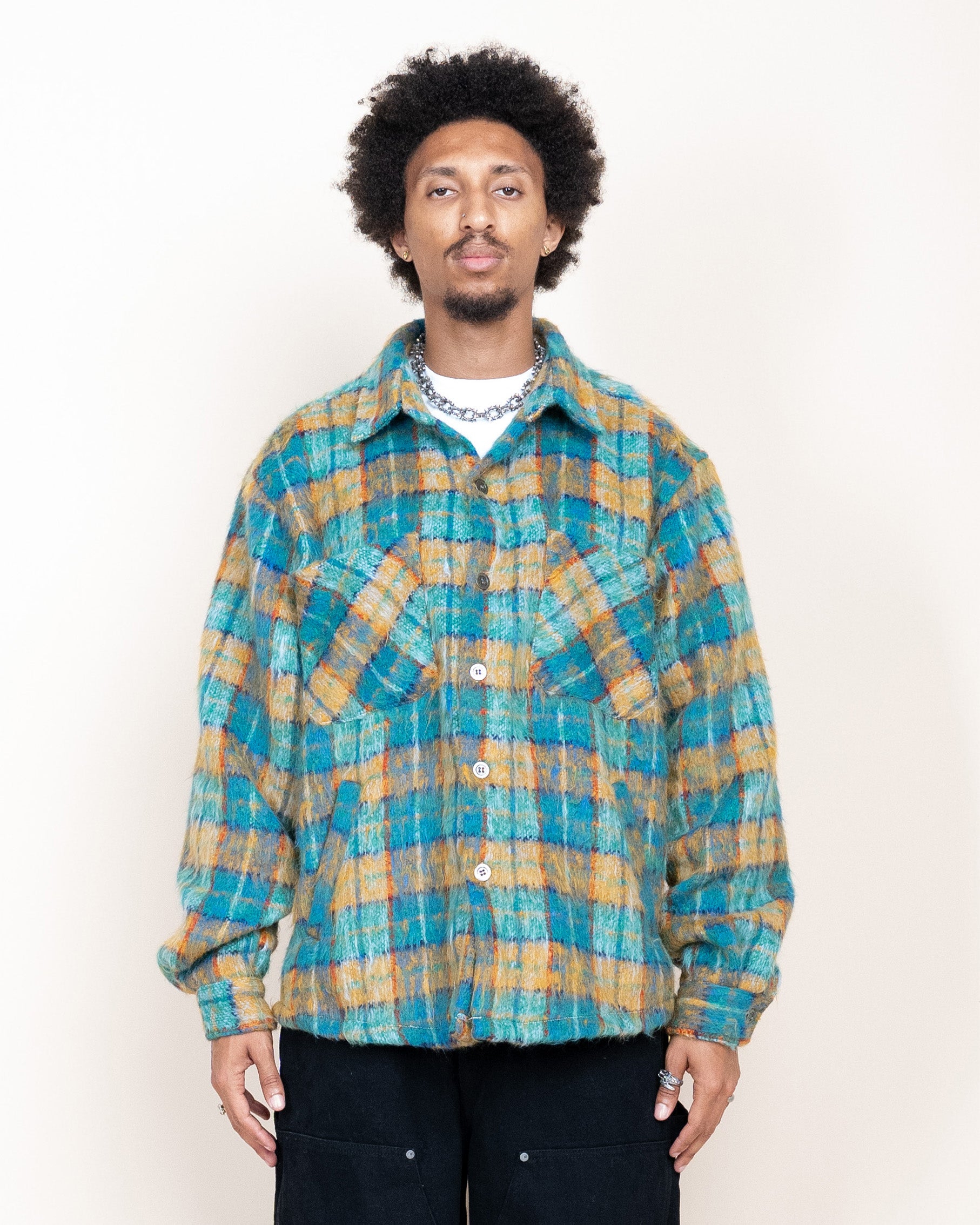 EPTM SIDE SLIT FLANNEL-TEAL