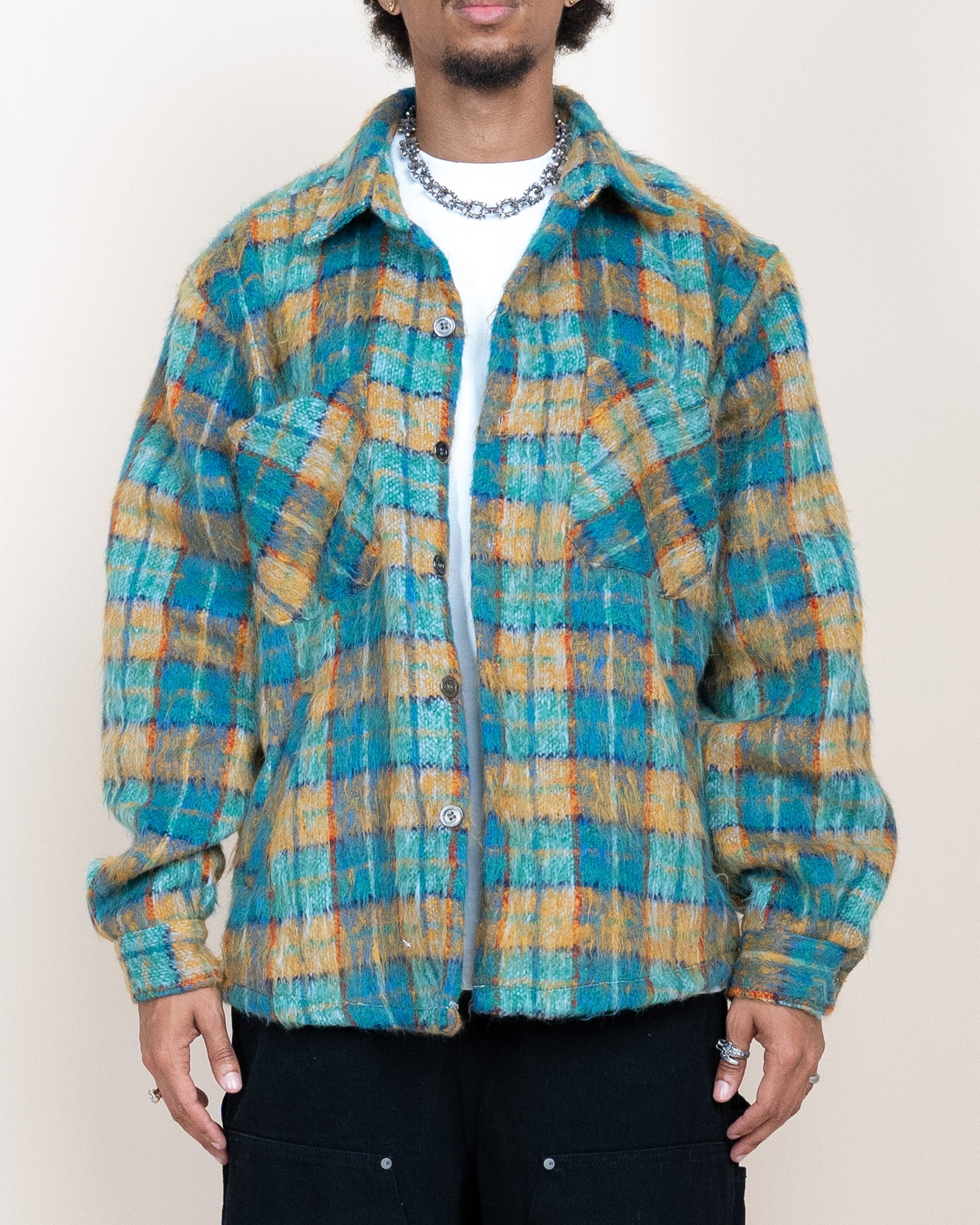 EPTM SIDE SLIT FLANNEL-TEAL