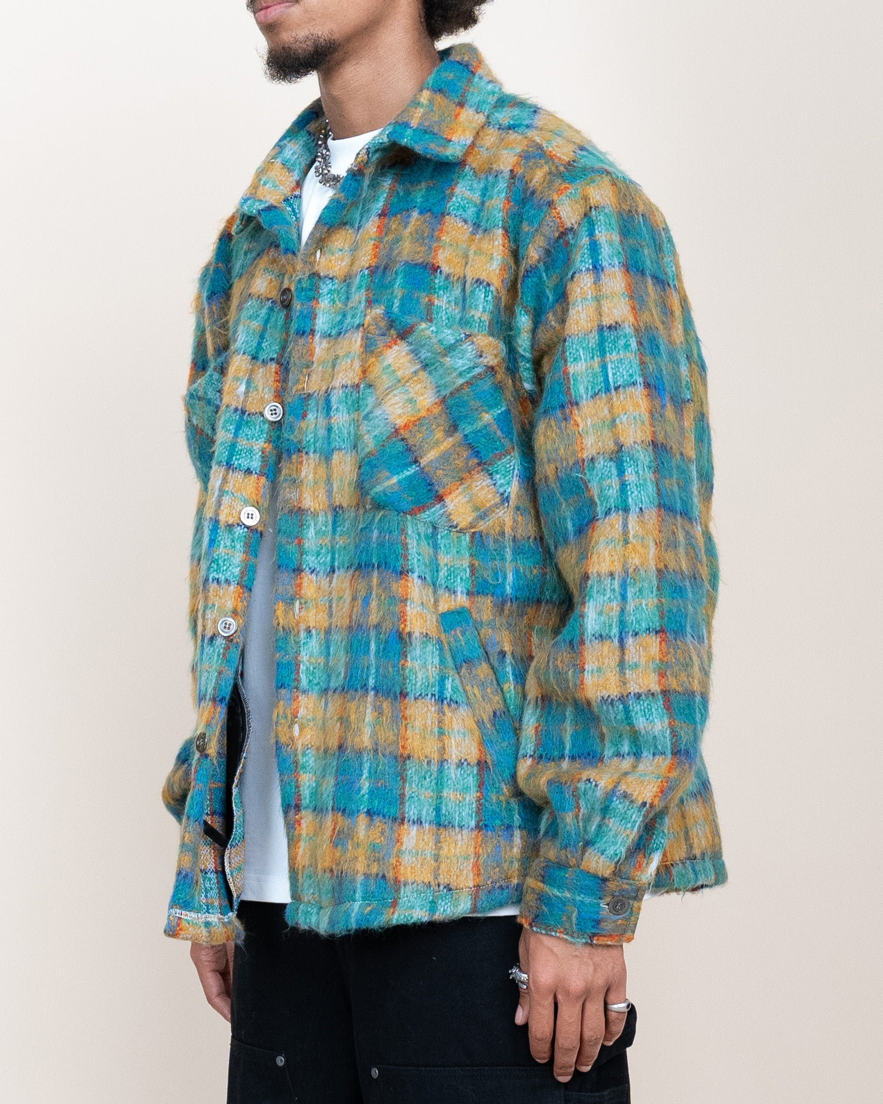 EPTM SIDE SLIT FLANNEL-TEAL