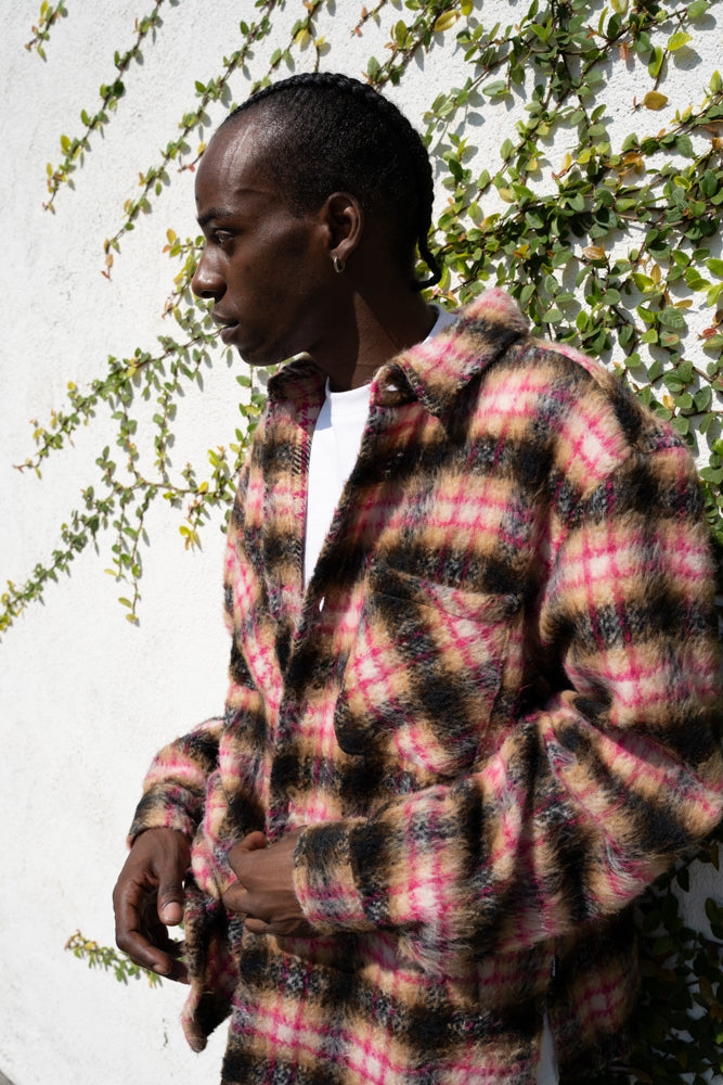 EPTM SIDE SLIT FLANNEL- PINK