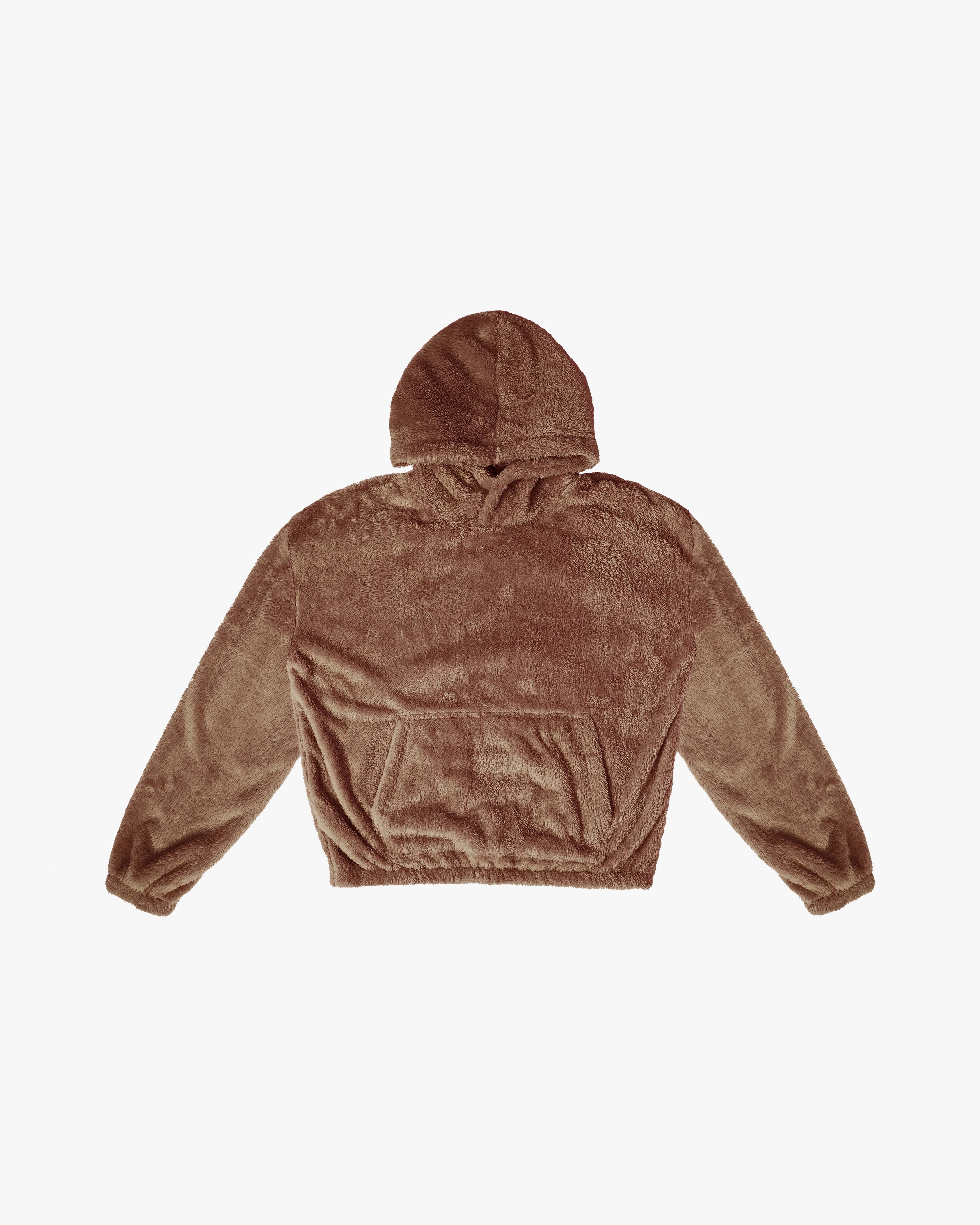 Brown on sale fuzzy hoodie