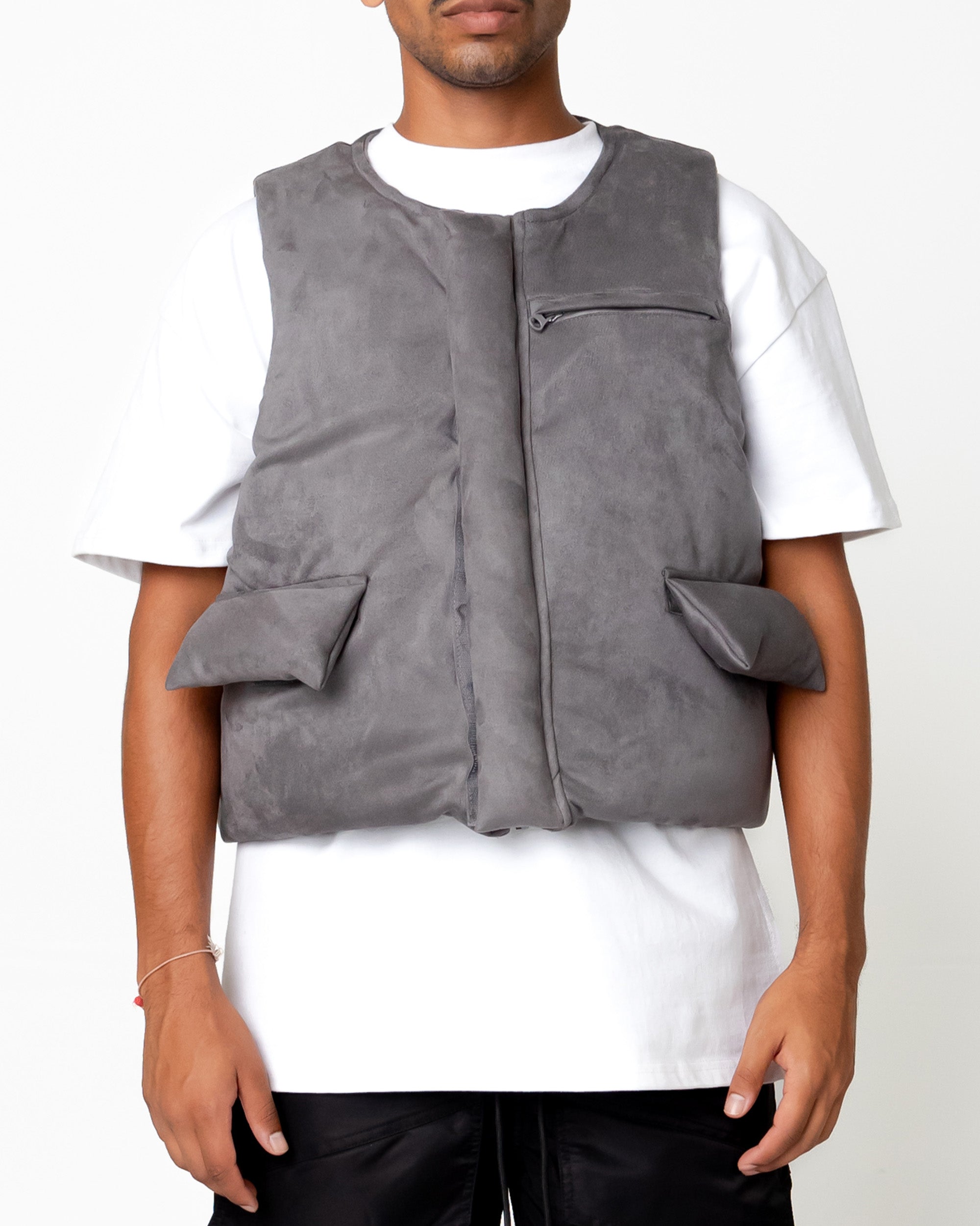 EPTM SUEDE BUBBLE VEST-GREY