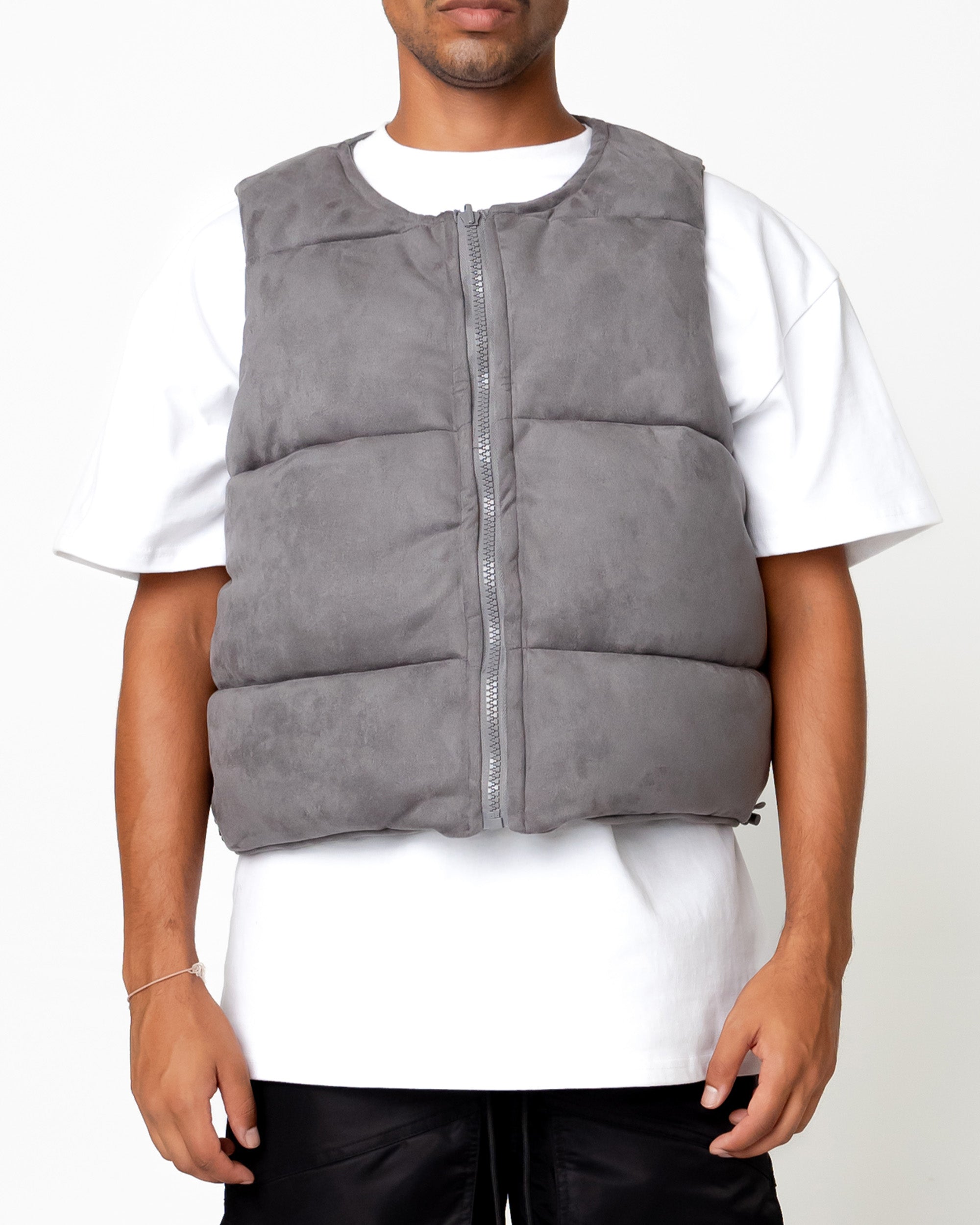 EPTM SUEDE BUBBLE VEST-GREY