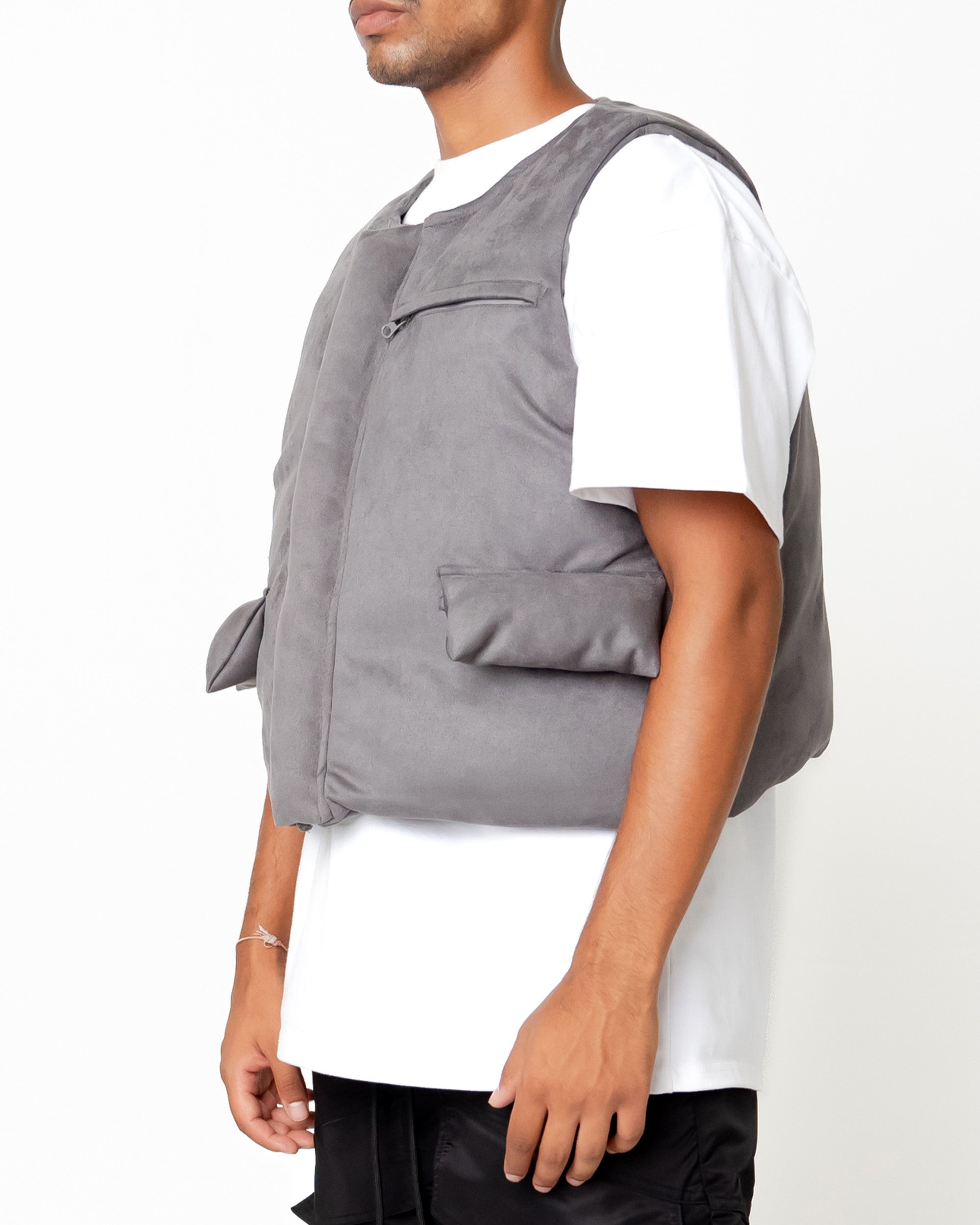 EPTM SUEDE BUBBLE VEST-GREY