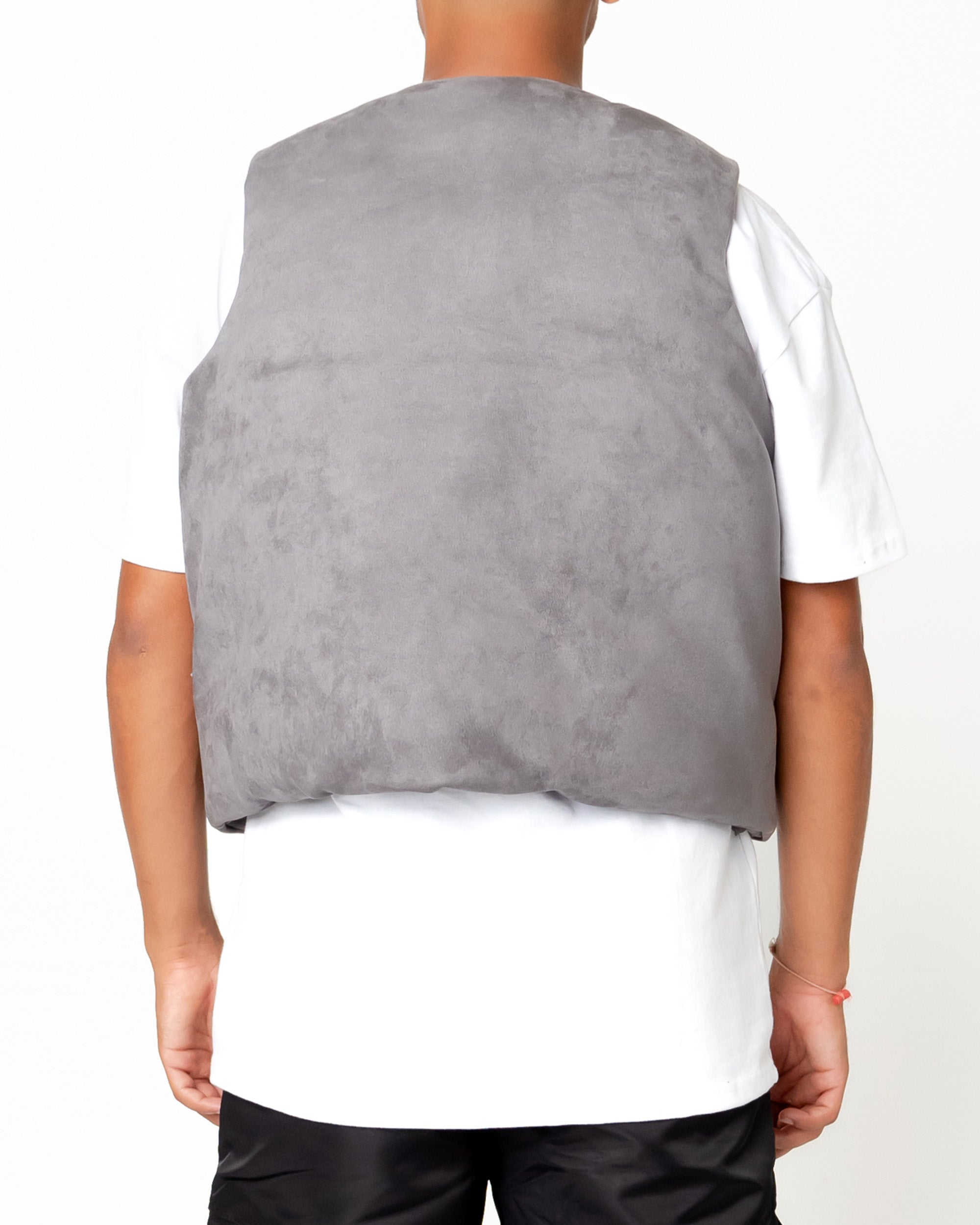 EPTM SUEDE BUBBLE VEST-GREY