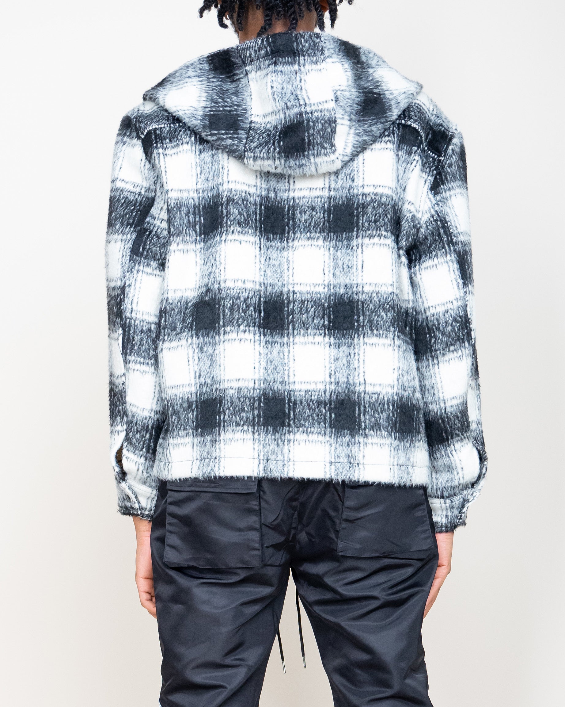 EPTM MOHAIR FLANNEL JACKET-BLACK/WHITE