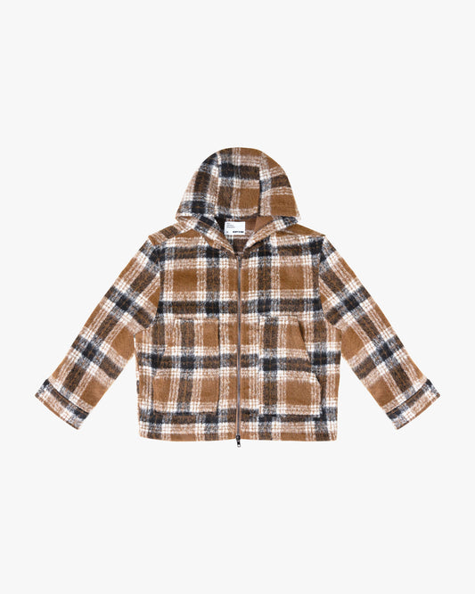 EPTM MOHAIR FLANNEL JACKET-BROWN