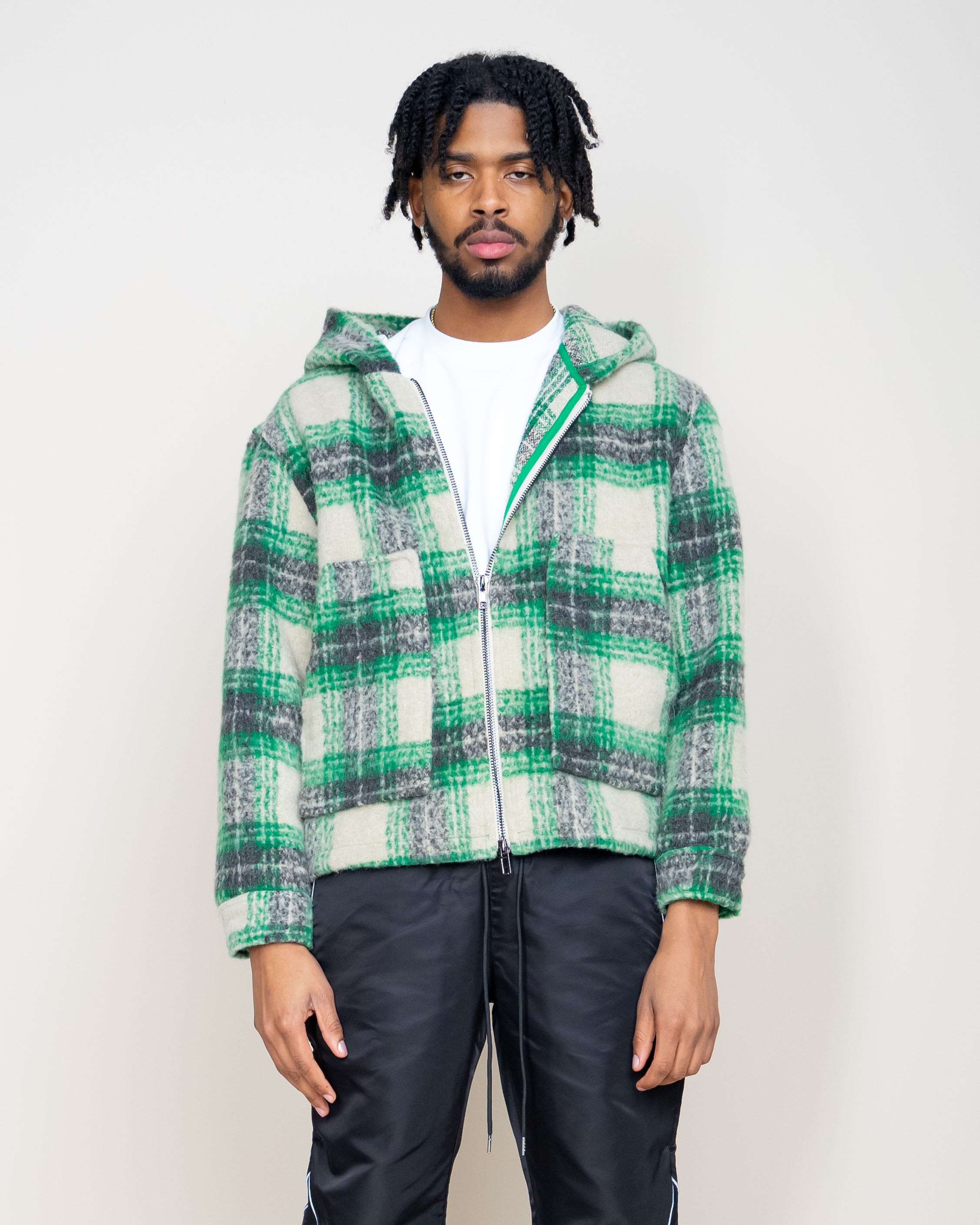 EPTM MOHAIR FLANNEL JACKET-GREEN