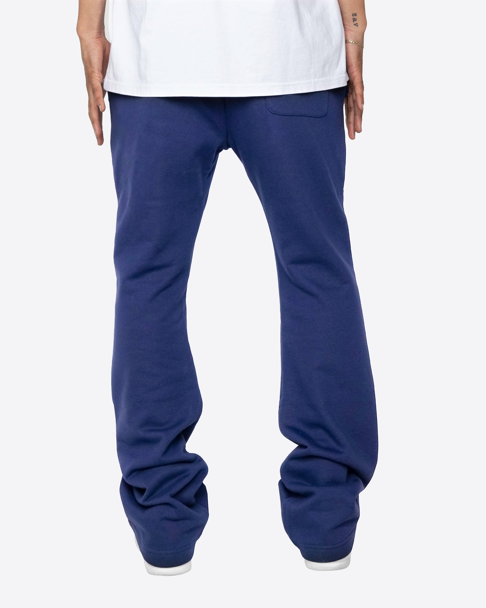 EPTM FRENCH TERRY FLARE PANTS-NAVY