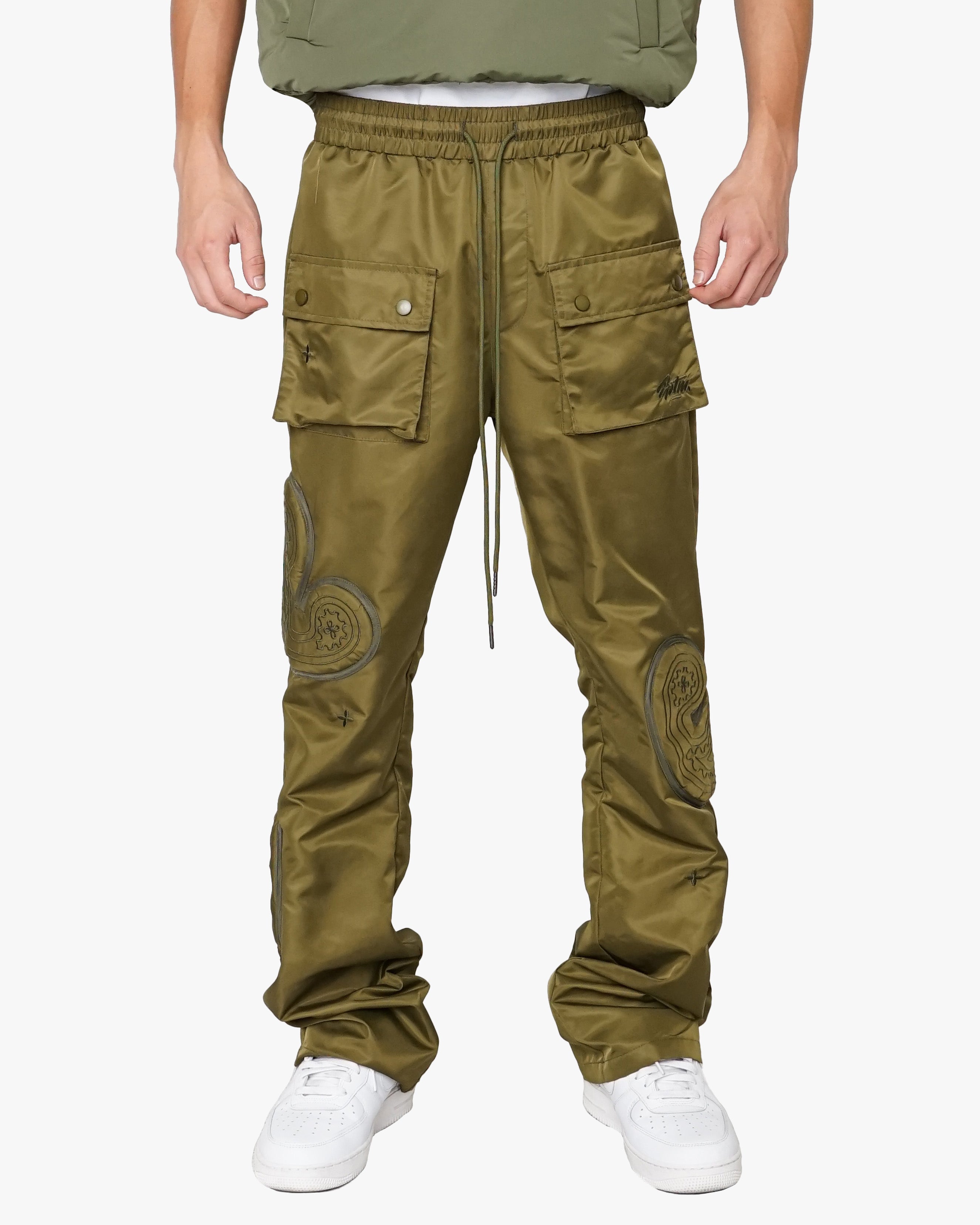 EPTM PUFFER PAISLEY PANTS-OLIVE