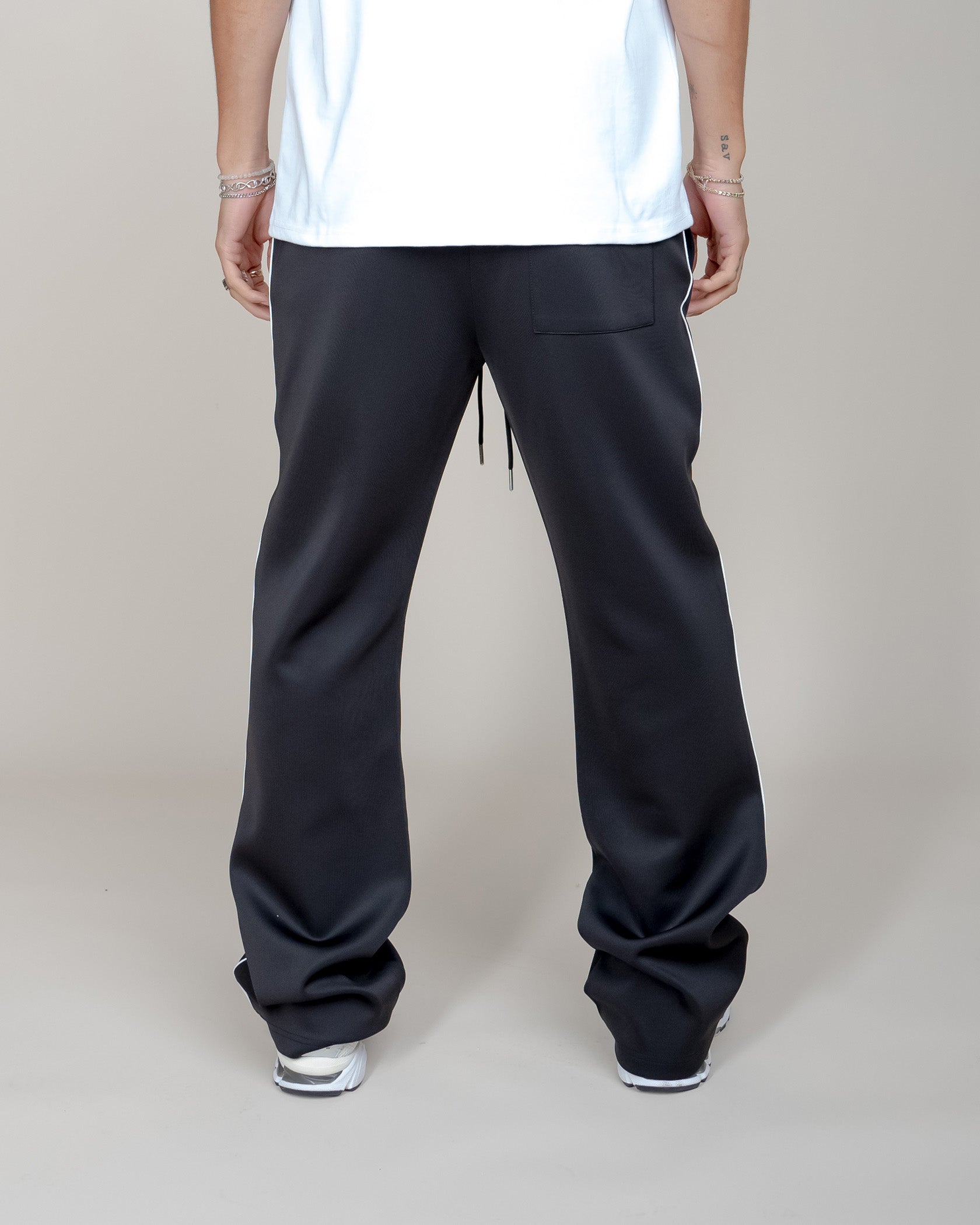 PERFECT PIPING TRACK PANTS - BLACK