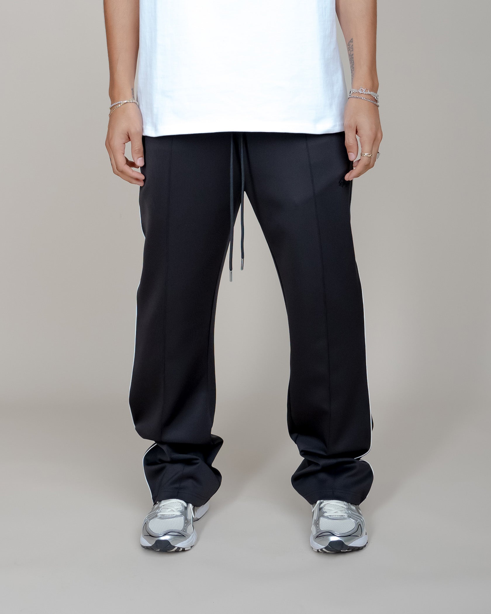 PERFECT PIPING TRACK PANTS - BLACK