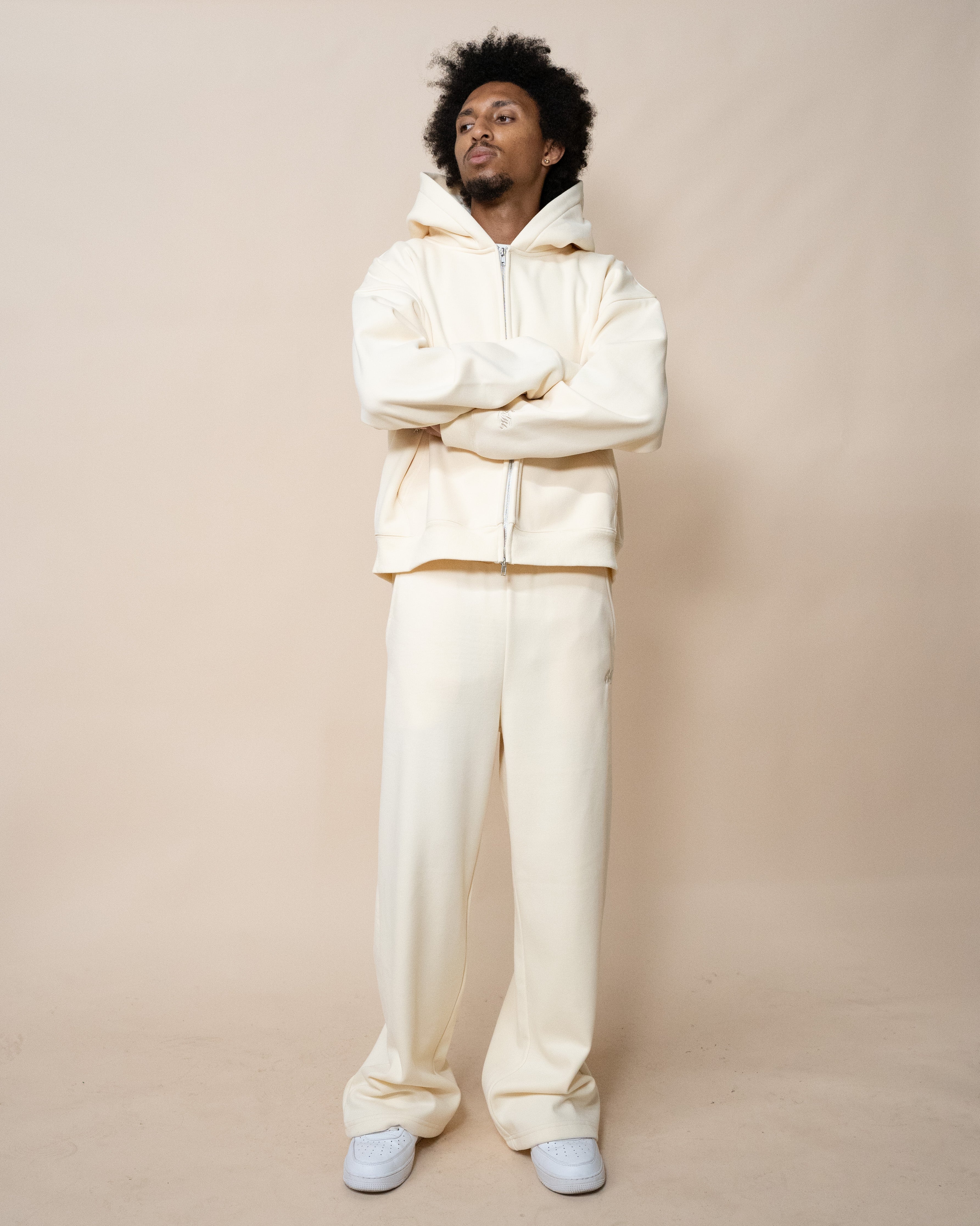 EPTM PERFECT ZIP UP HOODIE - CREAM