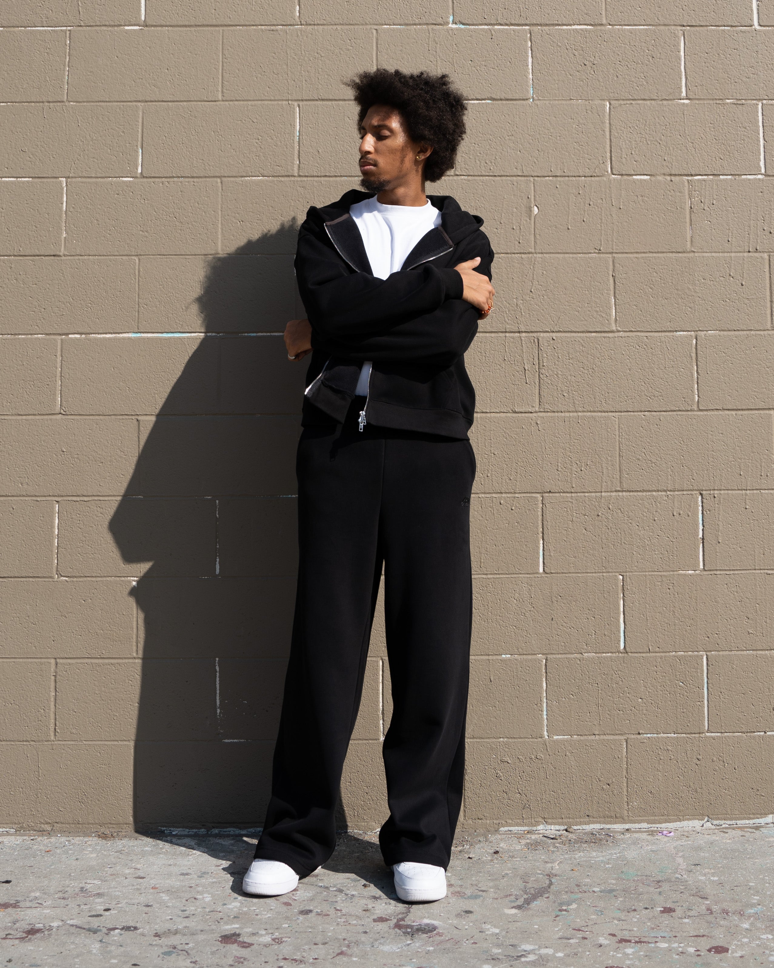 EPTM PERFECT BAGGY FLEECE PANTS - BLACK