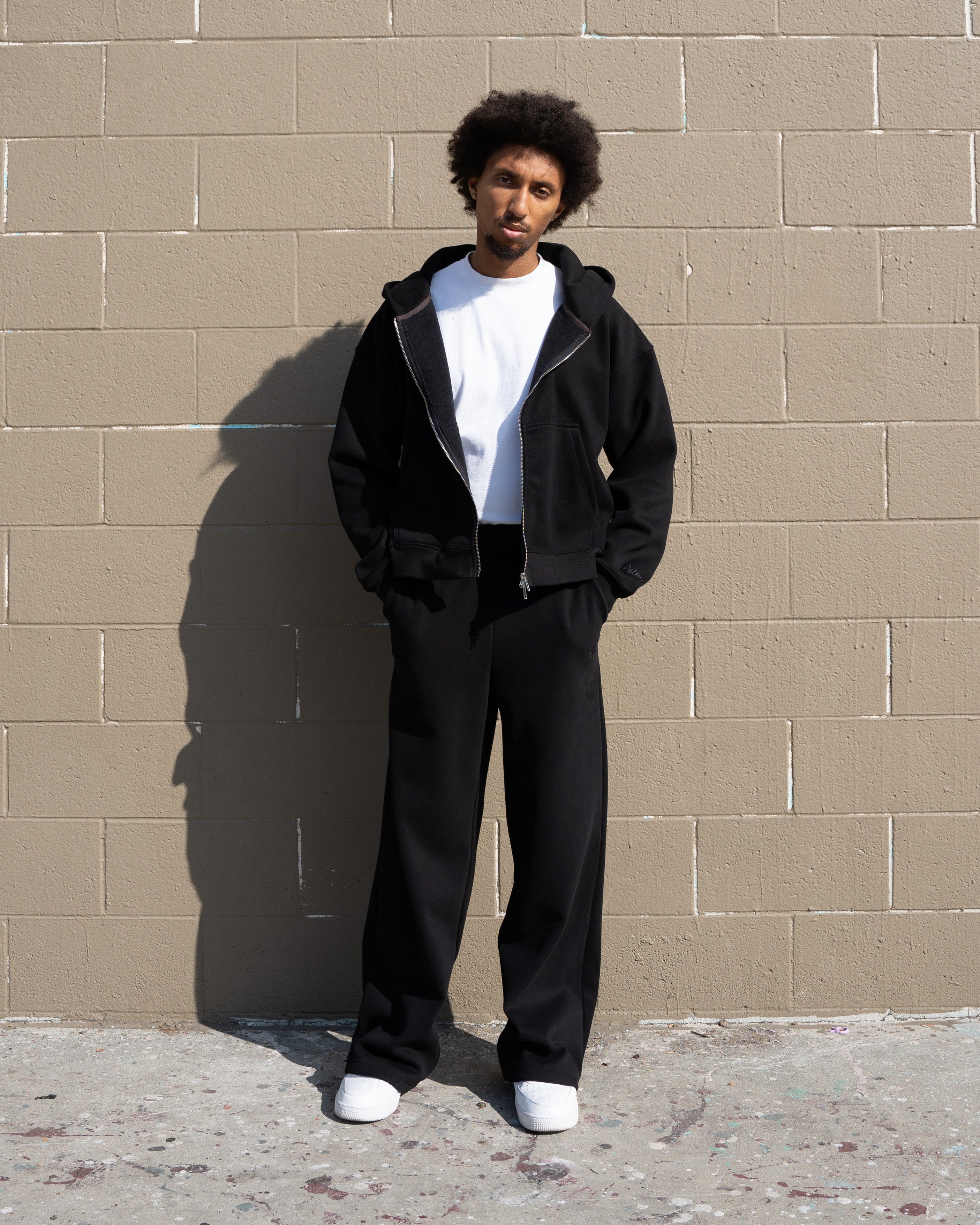 EPTM PERFECT BAGGY FLEECE PANTS - BLACK