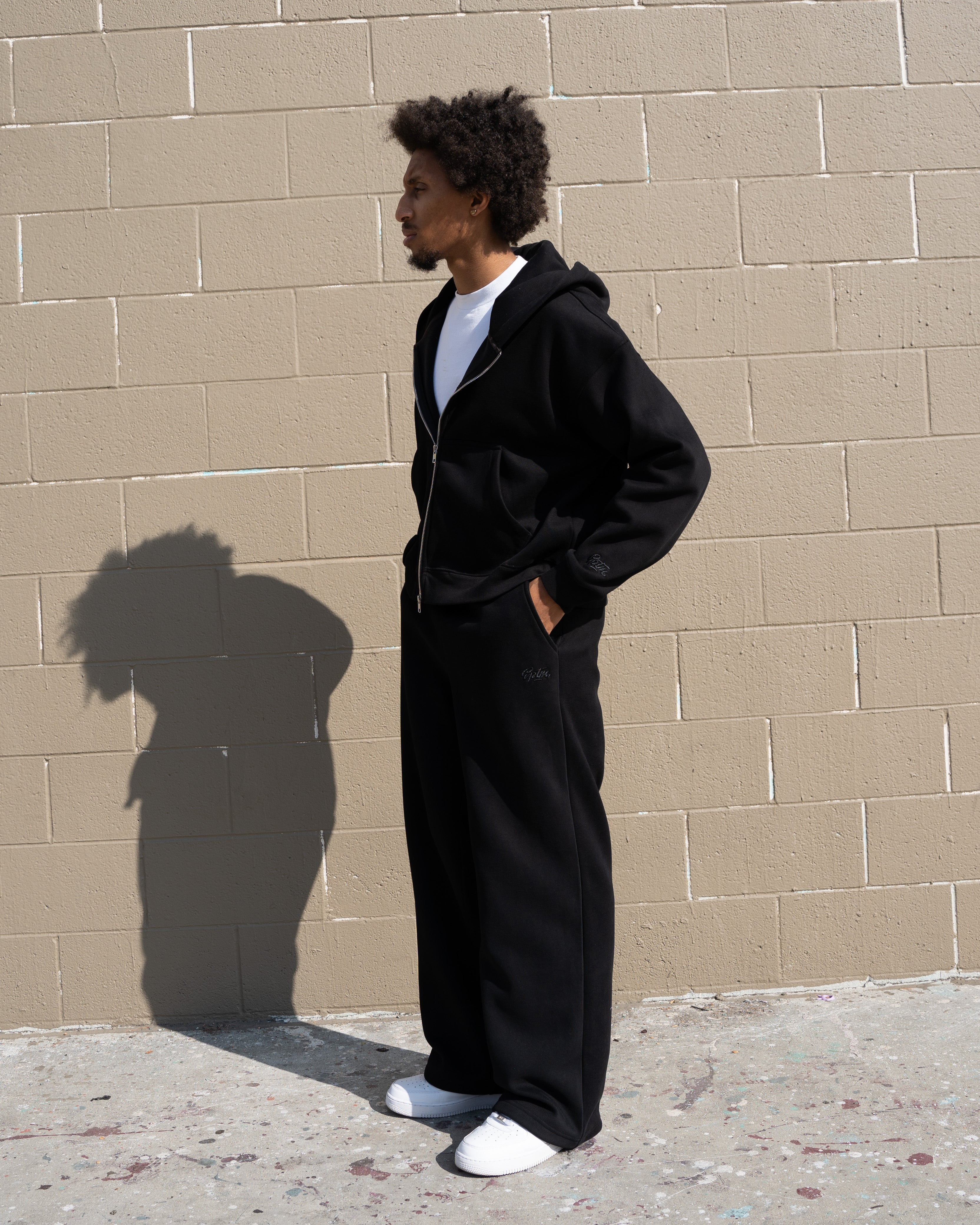 EPTM PERFECT BAGGY FLEECE PANTS - BLACK