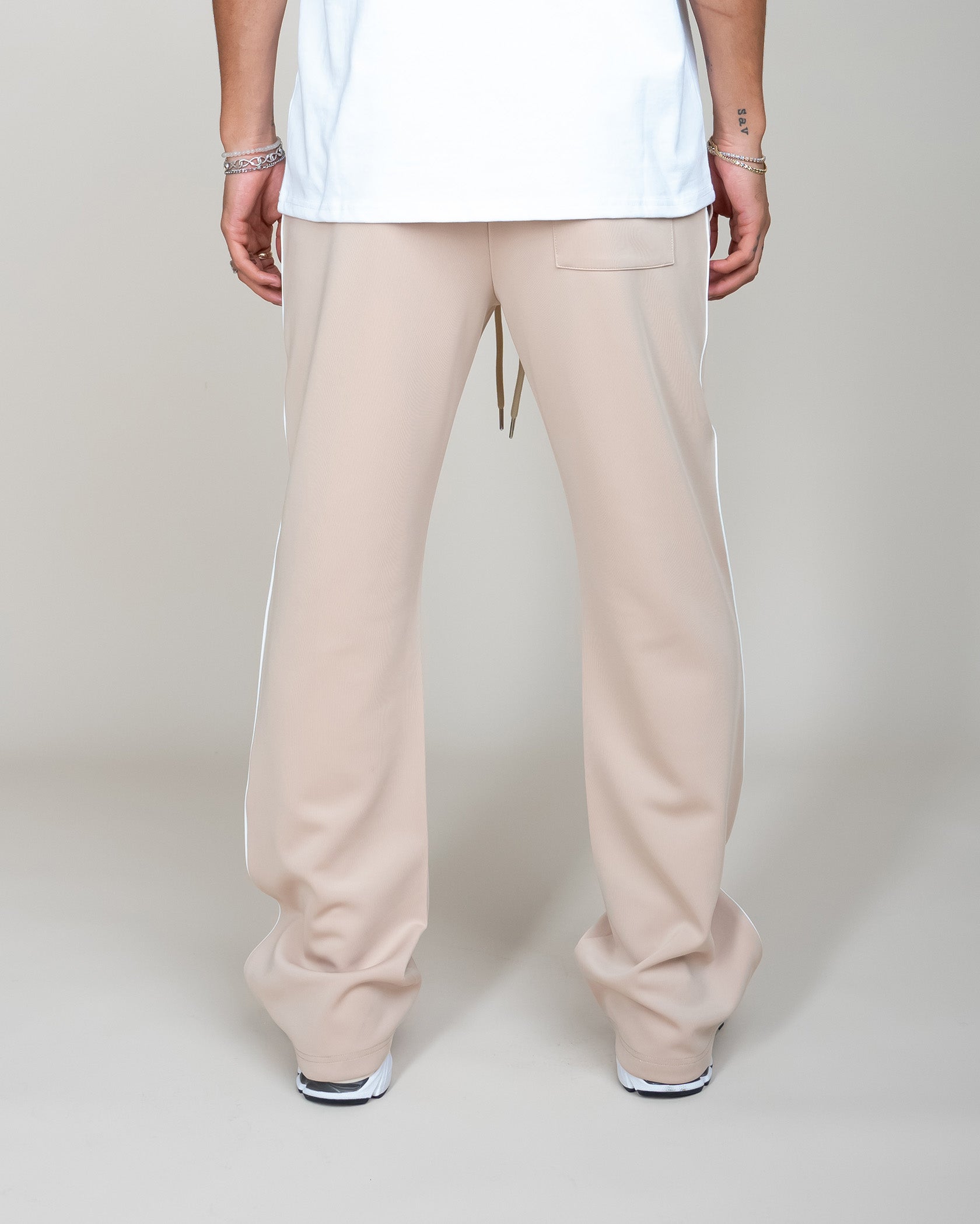 PERFECT PIPING TRACK PANTS - KHAKI