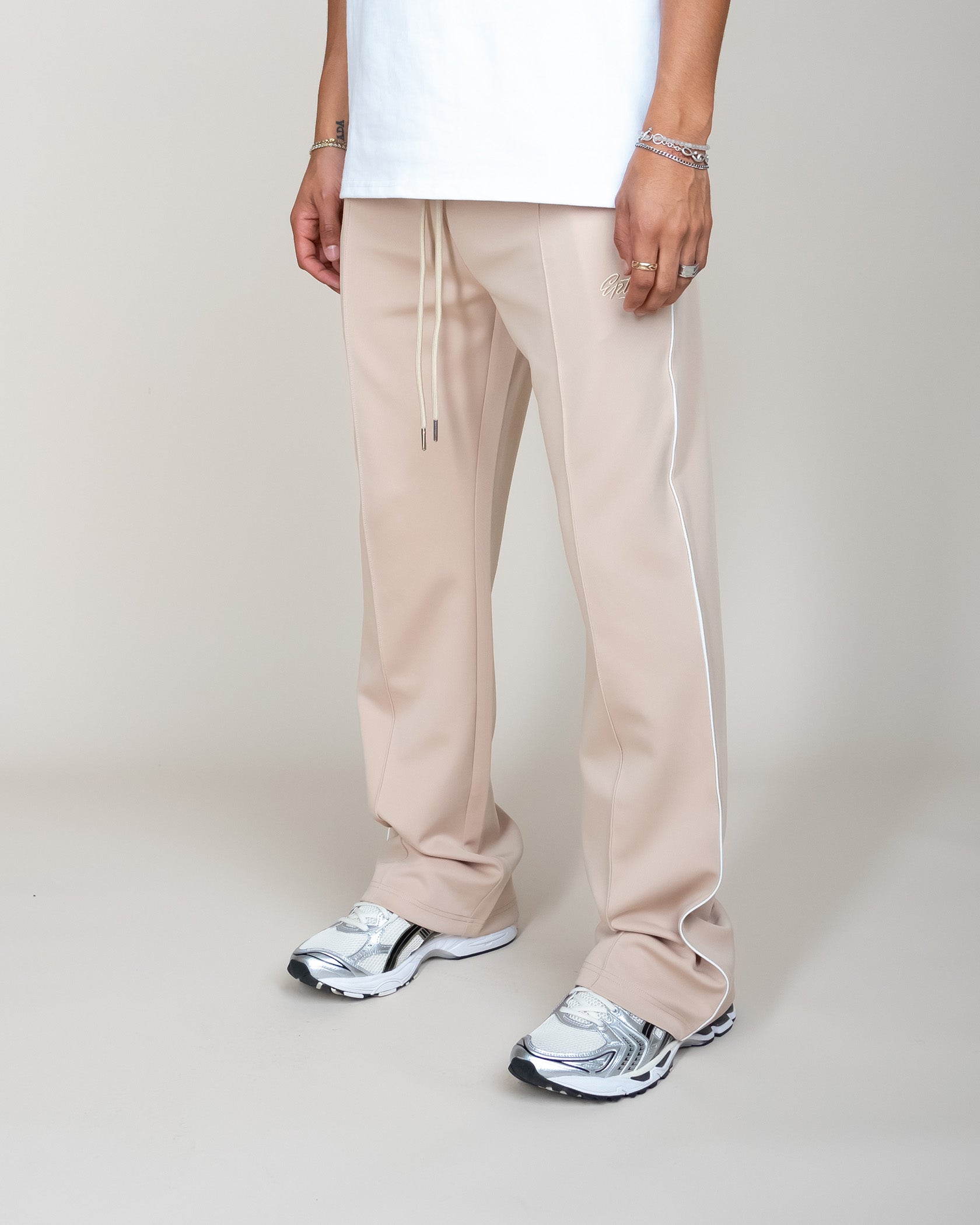 PERFECT PIPING TRACK PANTS - KHAKI